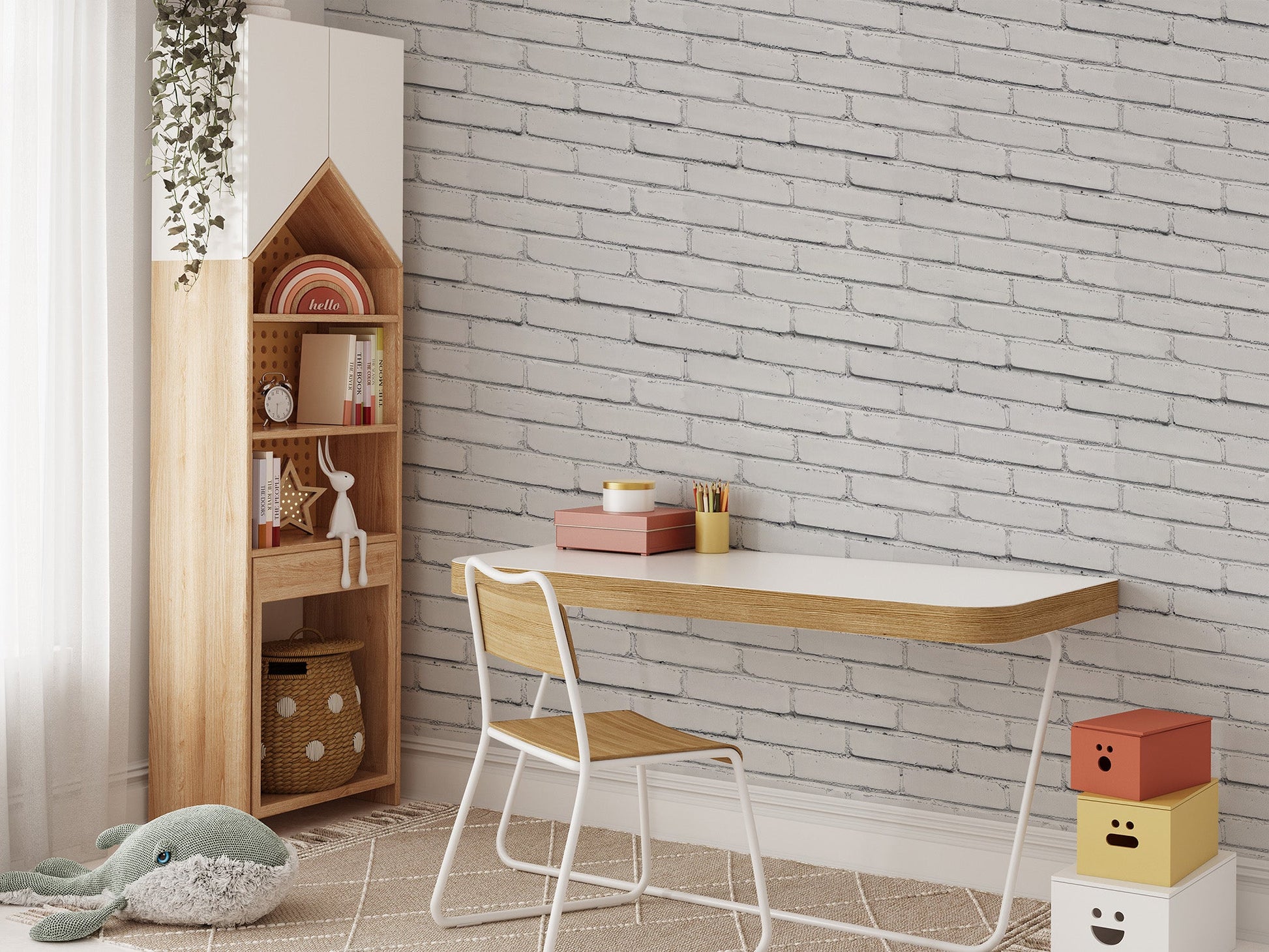 Faux Brick Wallpaper Mural - Giffywalls