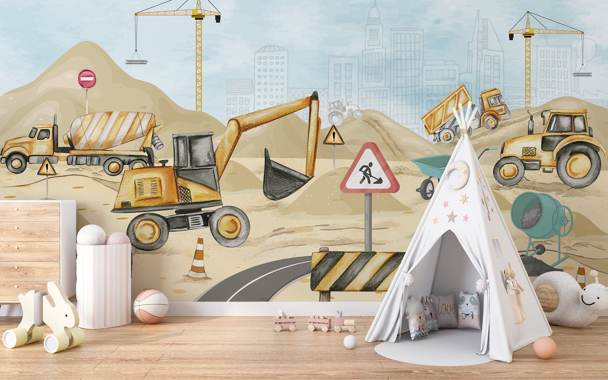 Mighty Machines Wall Mural - Giffywalls