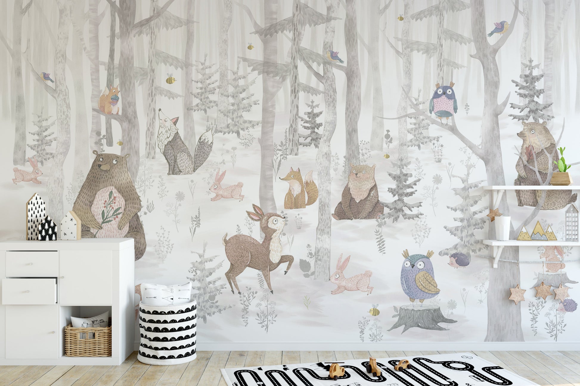 Watercolor Kids Animal Wallpaper Murals - Giffywalls