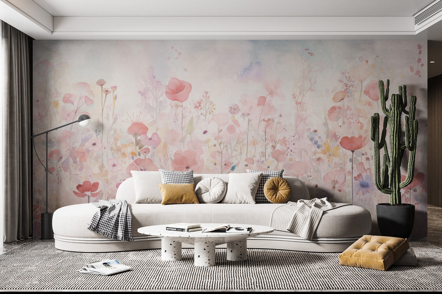 Watercolour Garden Bliss Wallpaper Mural - Giffywalls