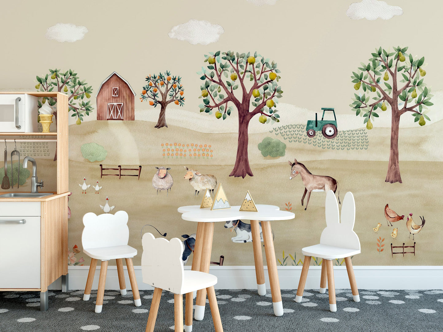 Barnyard Bliss Wall Mural - Giffywalls