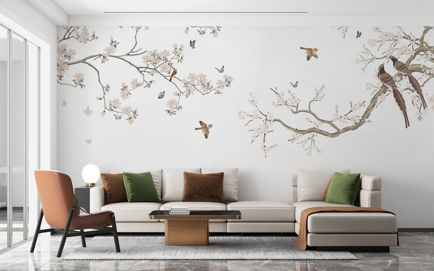 Floral Perch Wallpaper Mural