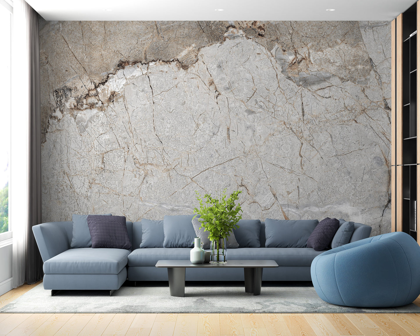 Elegant Gray Marble Wall Mural - Giffywalls