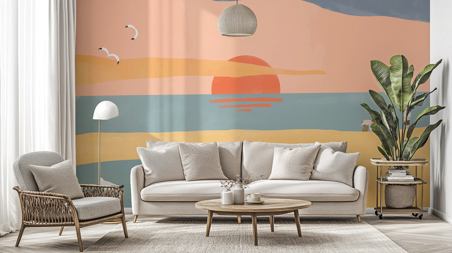 Sandy Sunrise Wallpaper Mural - Giffywalls