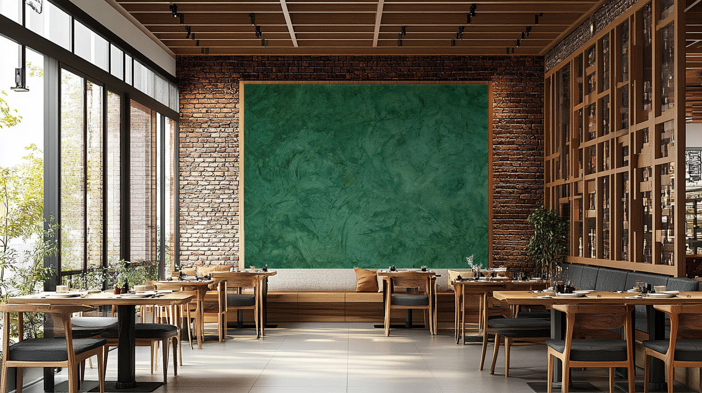 Green grunge cement wallpaper mural design