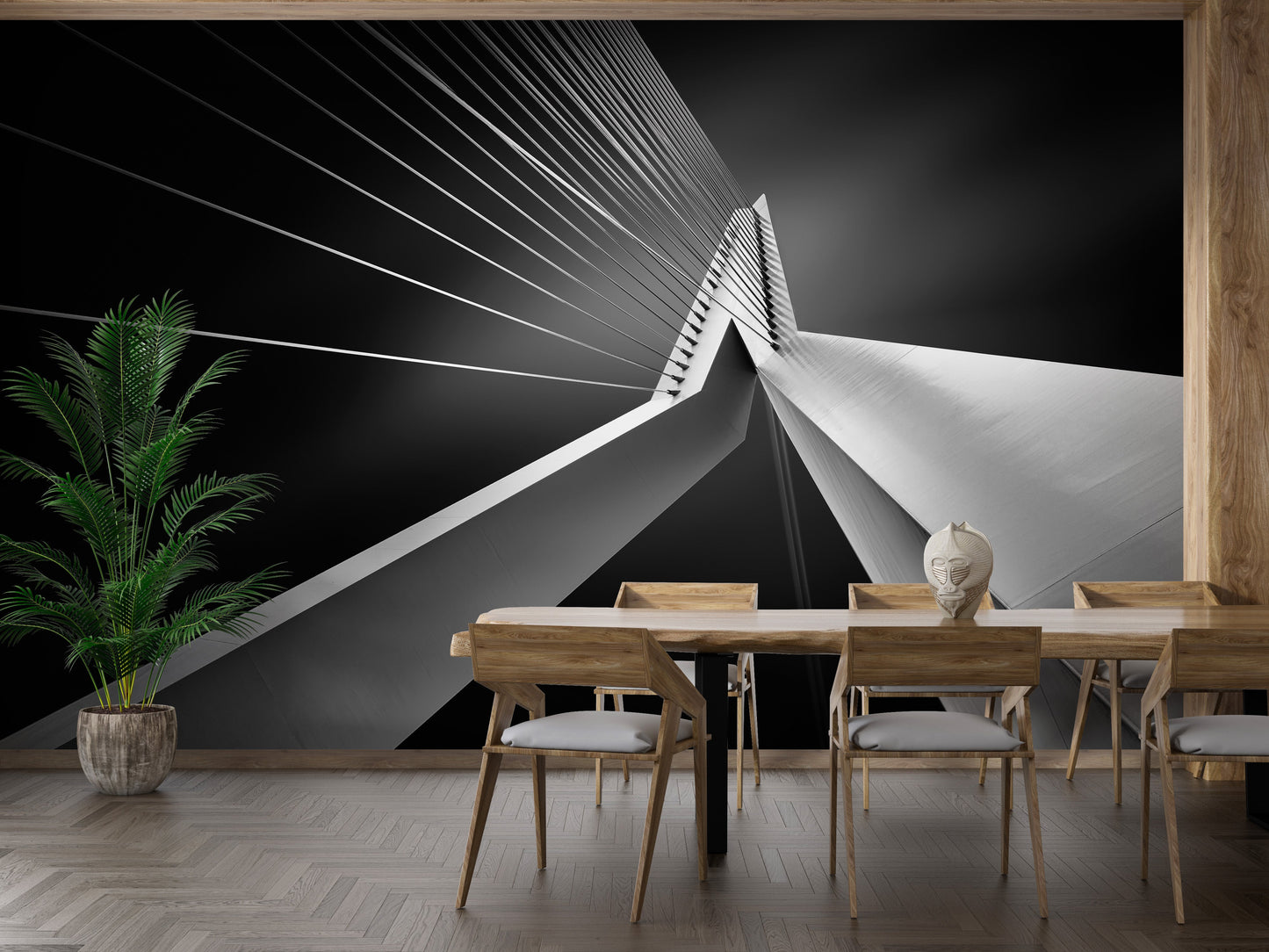 Erasmus Bridge Abstract Architectural Wall Mural - Giffywalls