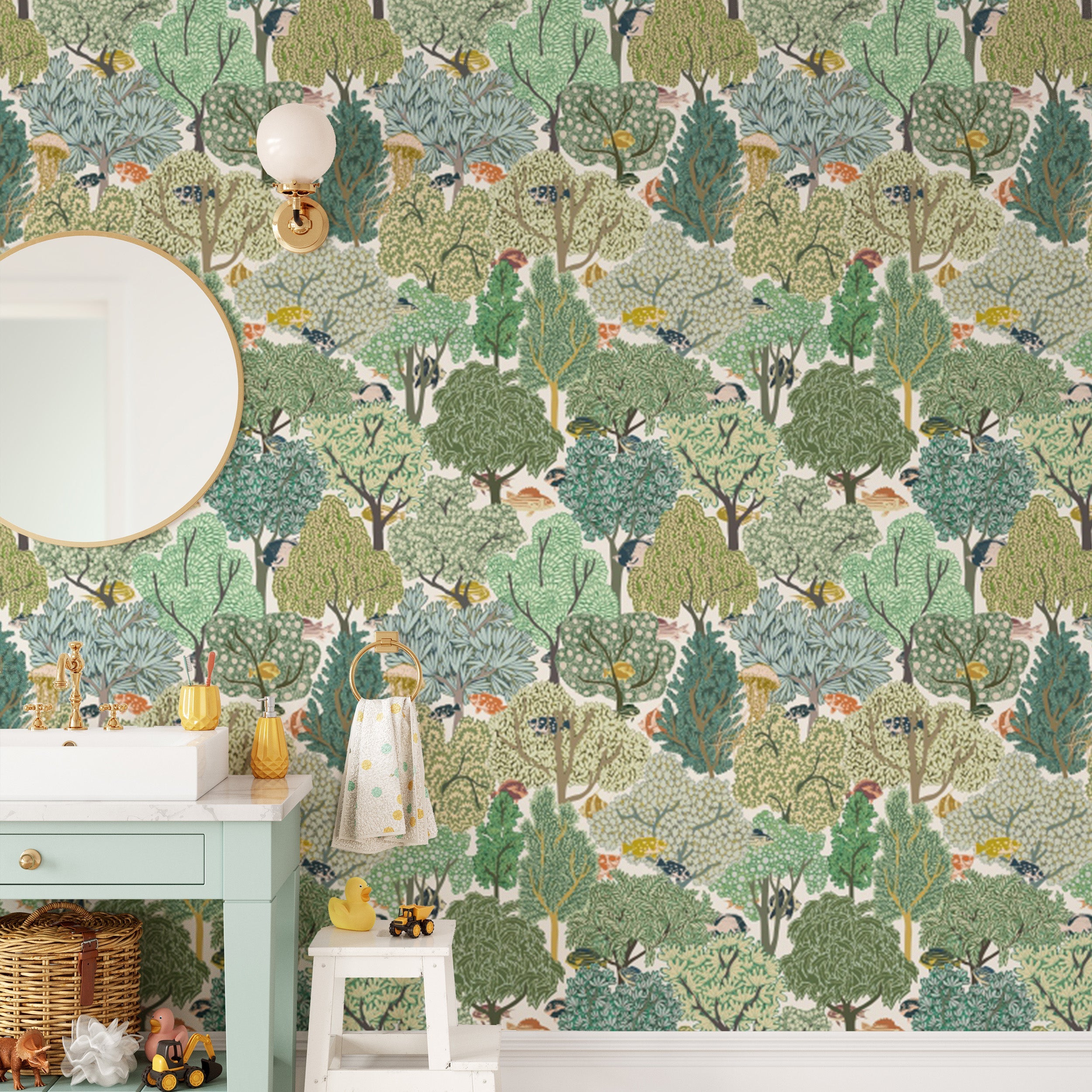 Lush Botanic Ballet wallpaper mural for dreamy wall decor.
