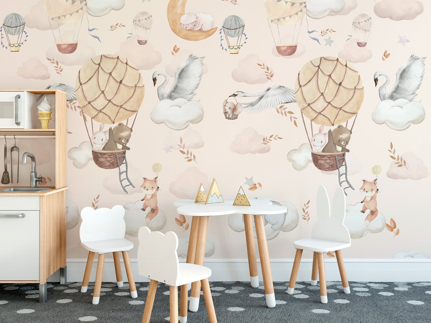 Whimsical Flight Animal Mural - Giffywalls