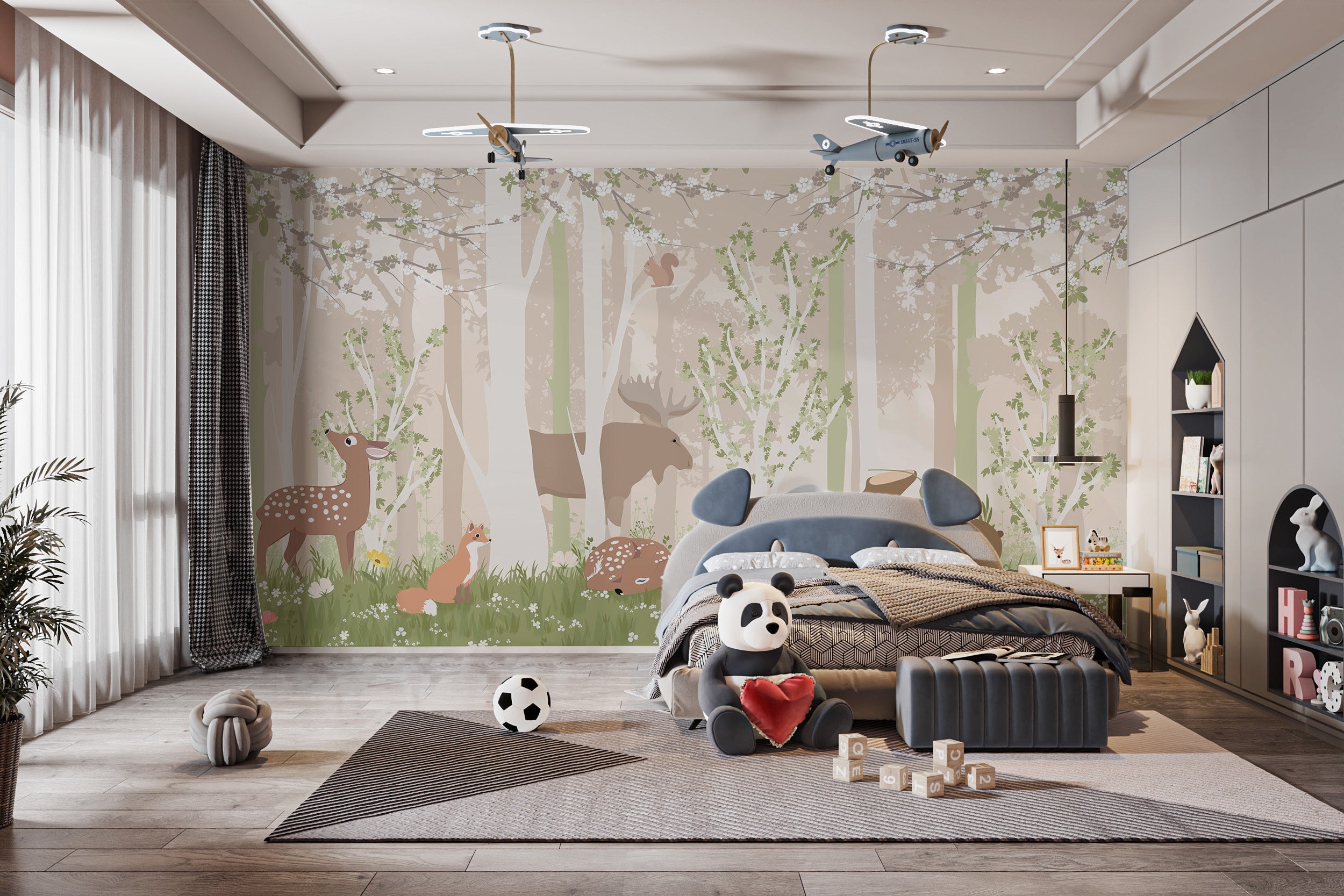 Kids Woodland Friends Wall Mural - Giffywalls