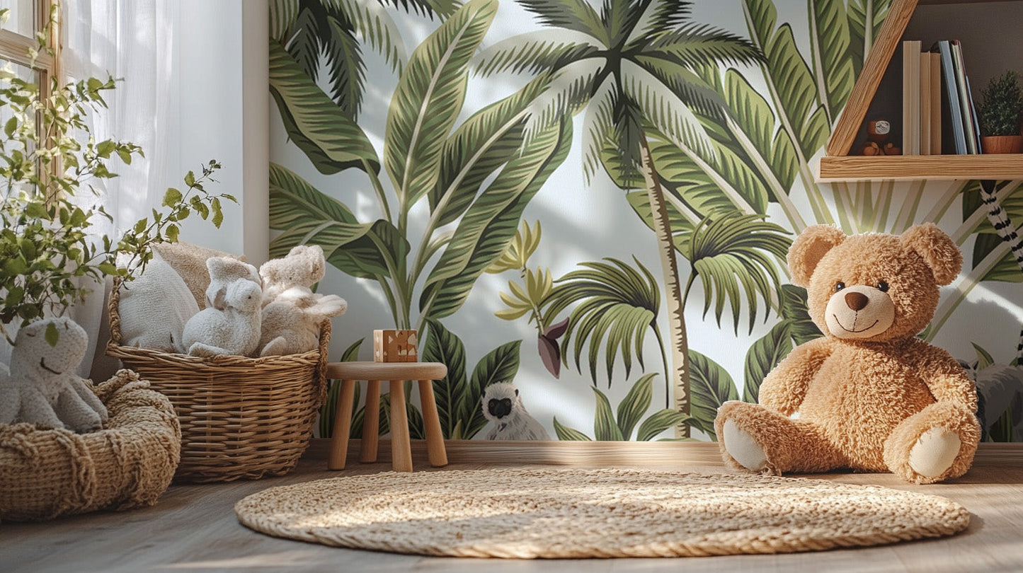 Tropical Plants & Animals Wallpaper Mural - Giffywalls