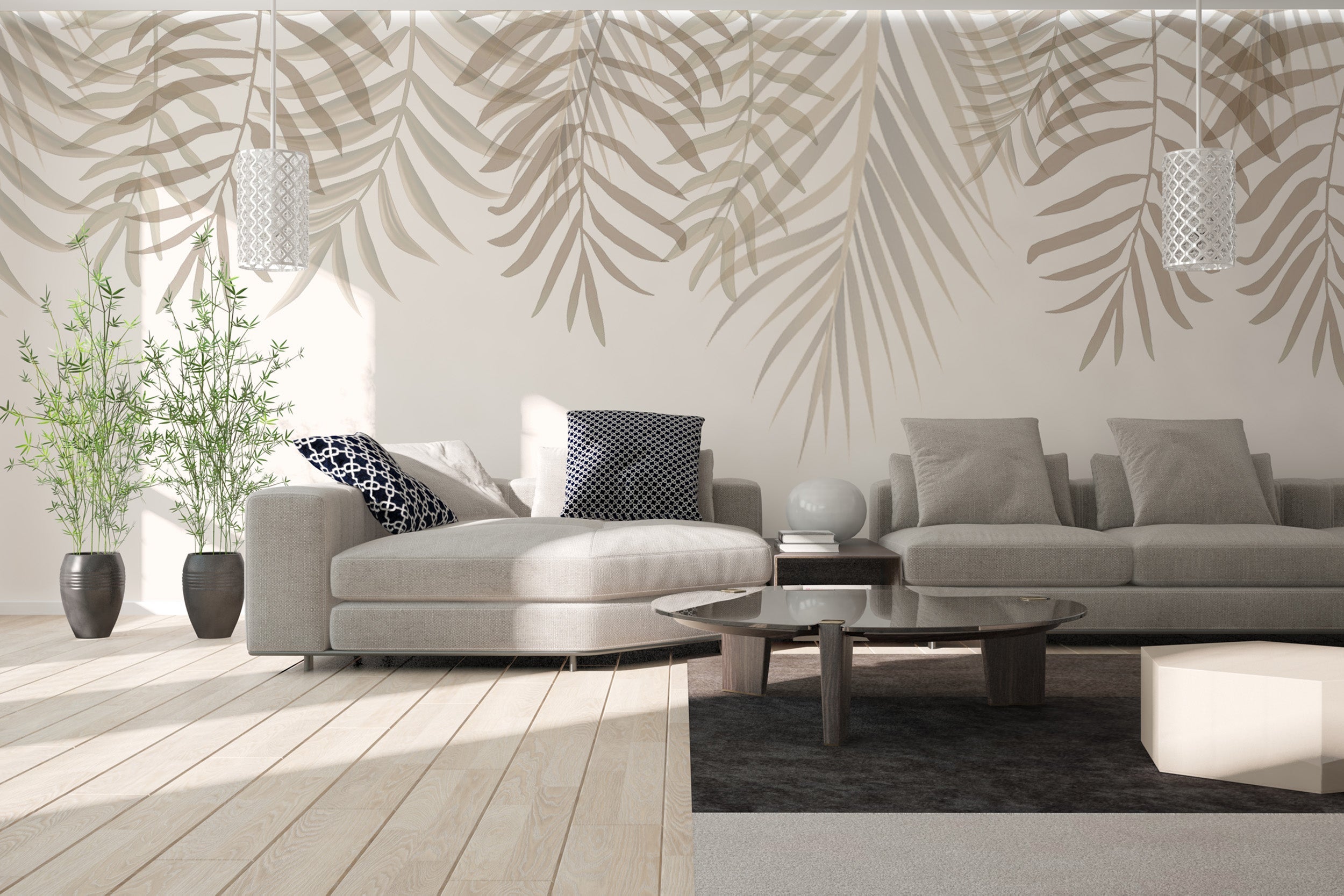 Serenity Palm Fronds Mural for elegant decor