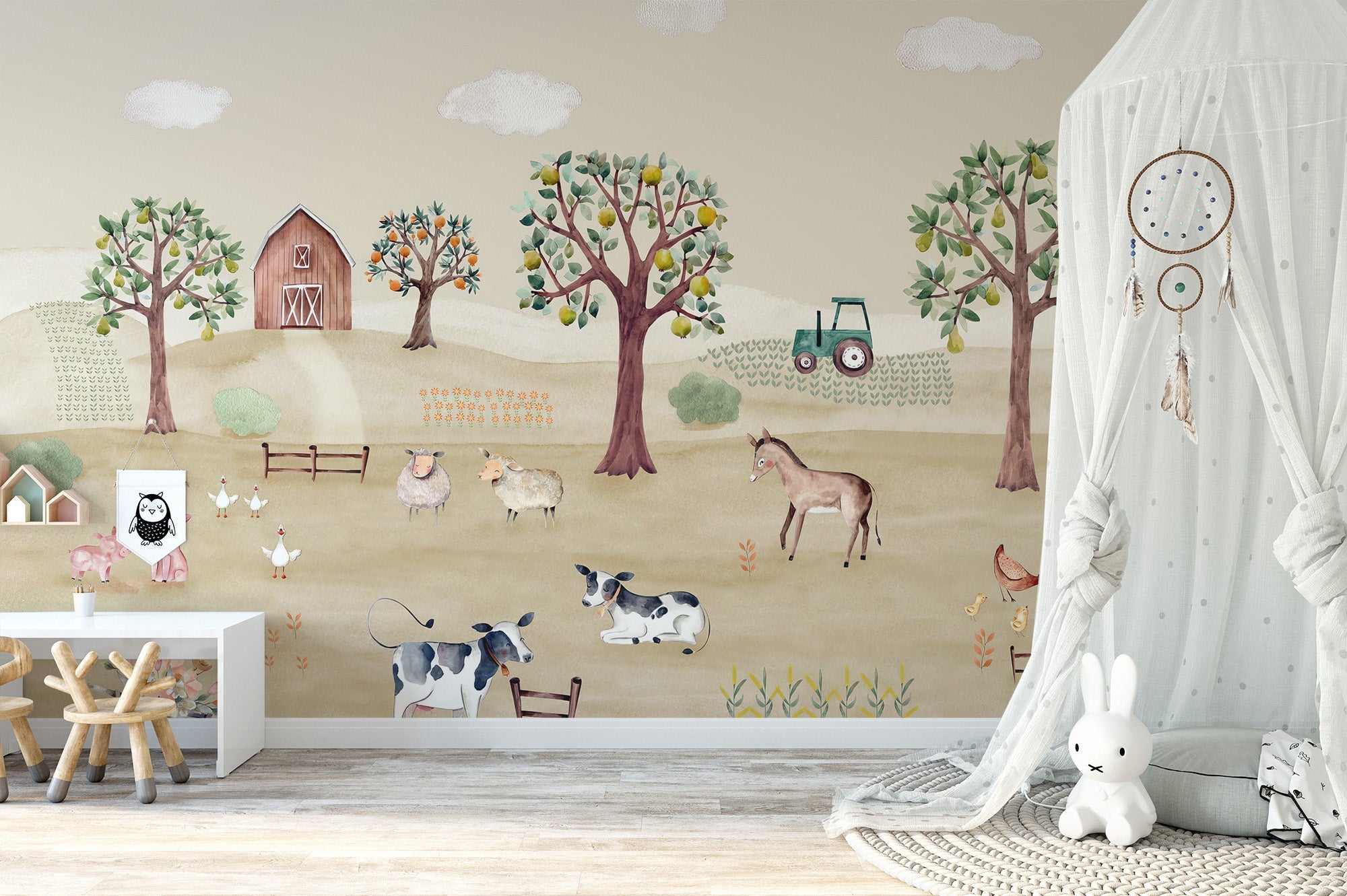 Barnyard Bliss Wall Mural - Giffywalls