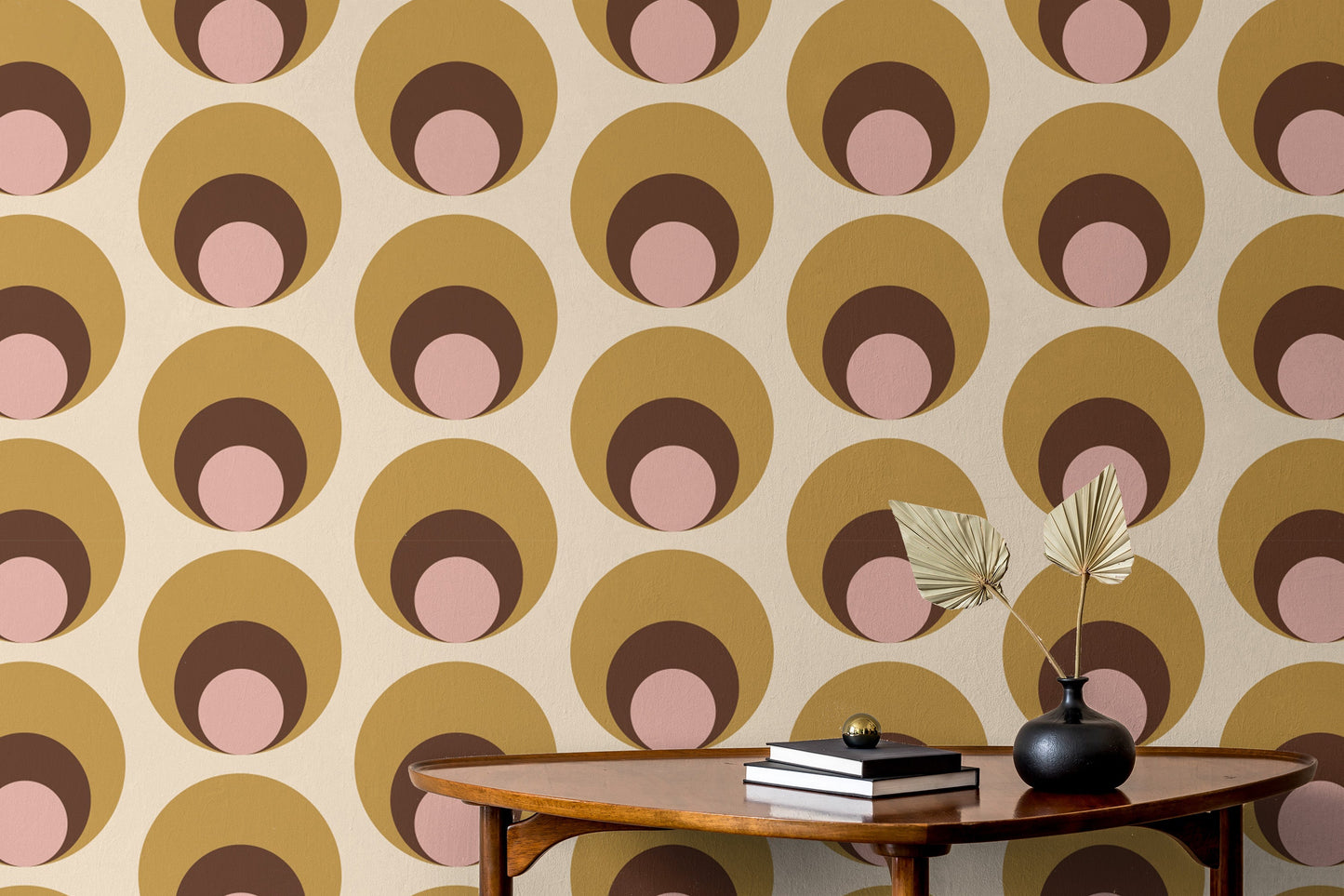 Vibrant apricity dots beige wall decor
