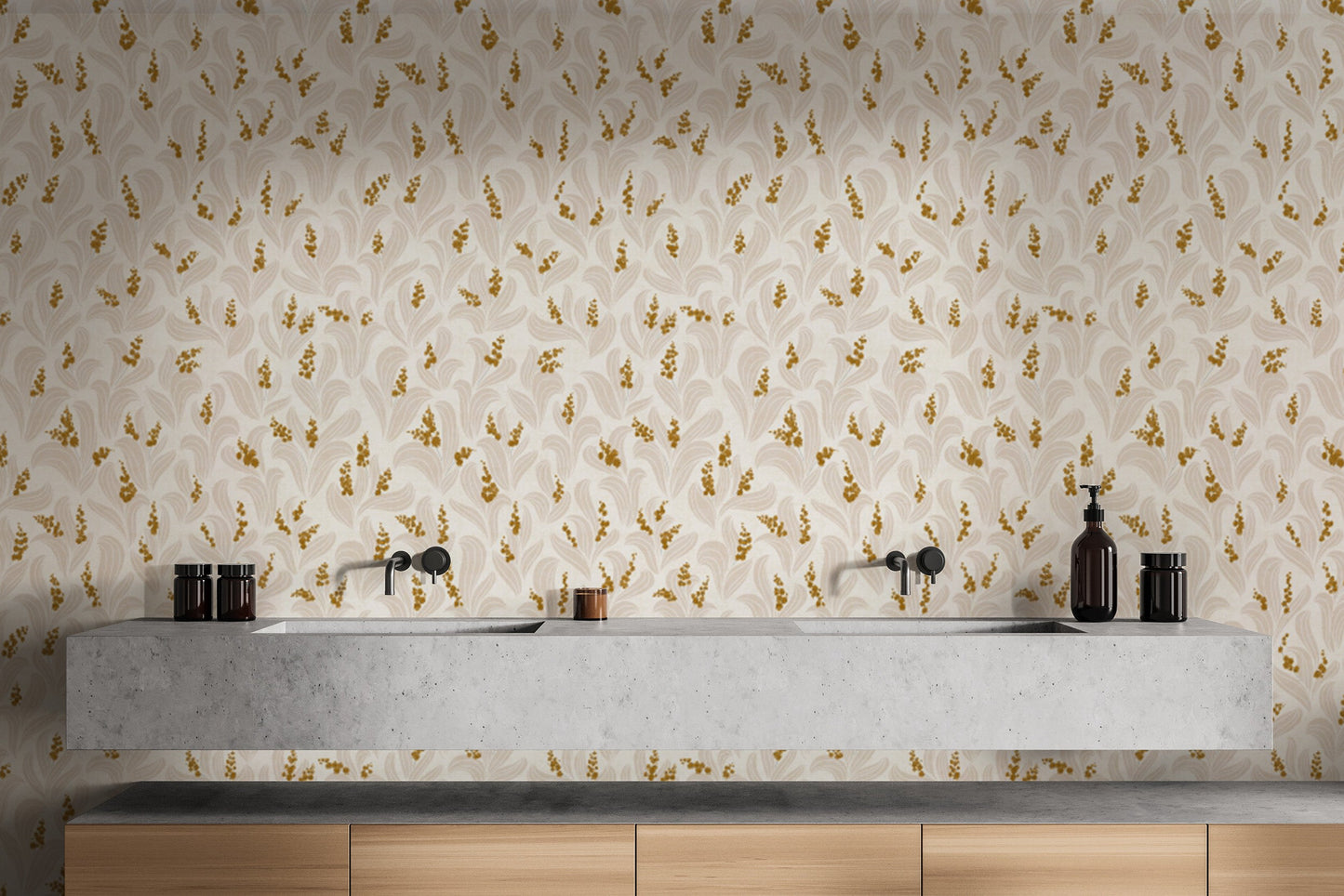 Trendy self-adhesive wallpaper with lily valley elegance