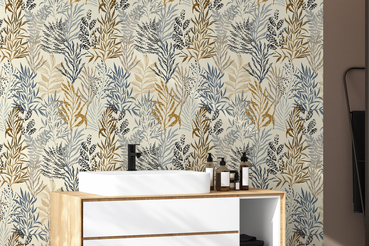 Intricate Wild Botanical Pattern Wallpaper
