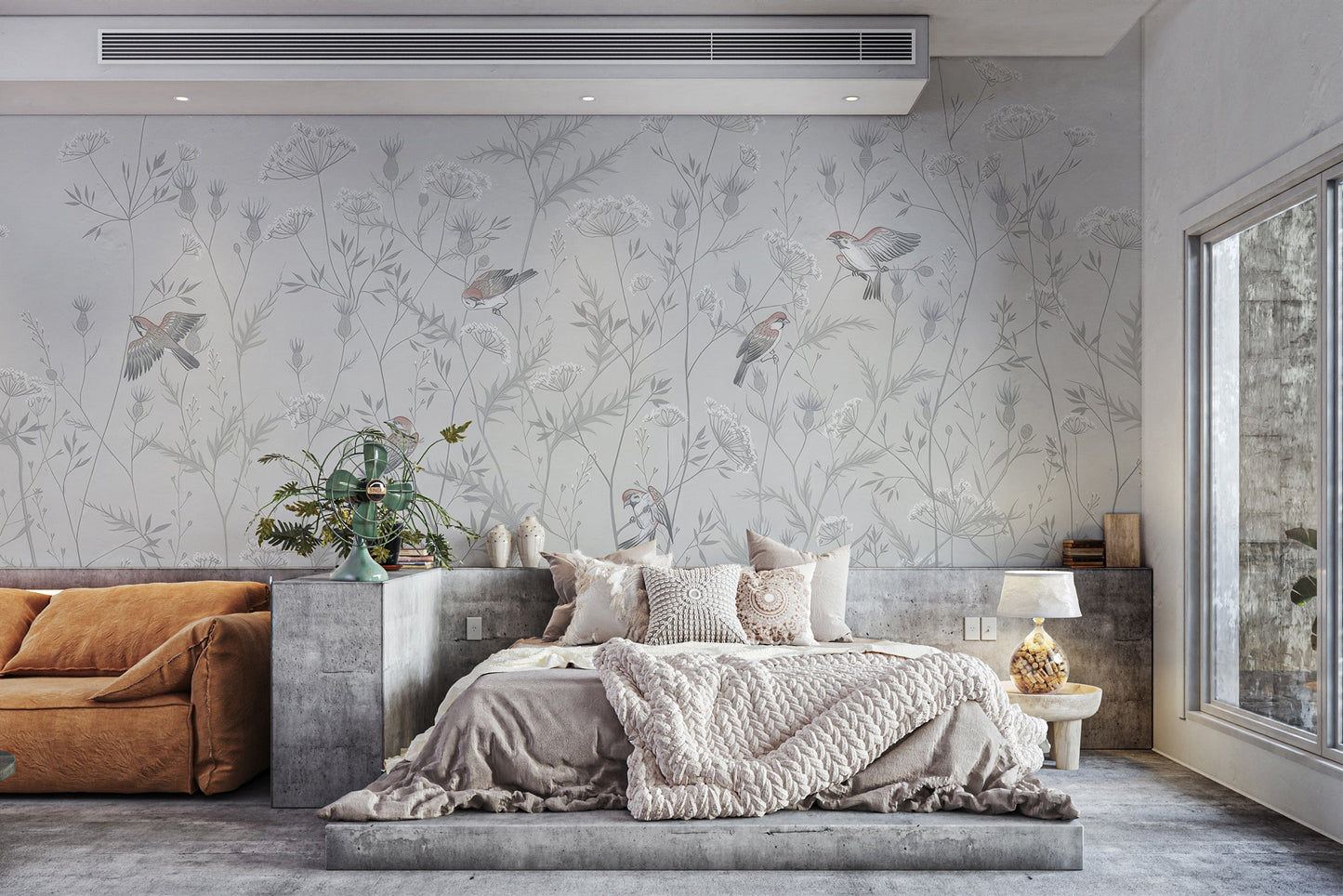 Ethereal Avian Garden Mural - Giffywalls