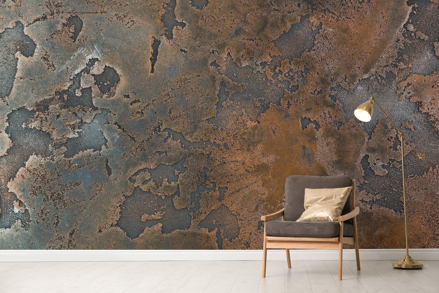 Industrial Rusty Metal Wall Mural Design