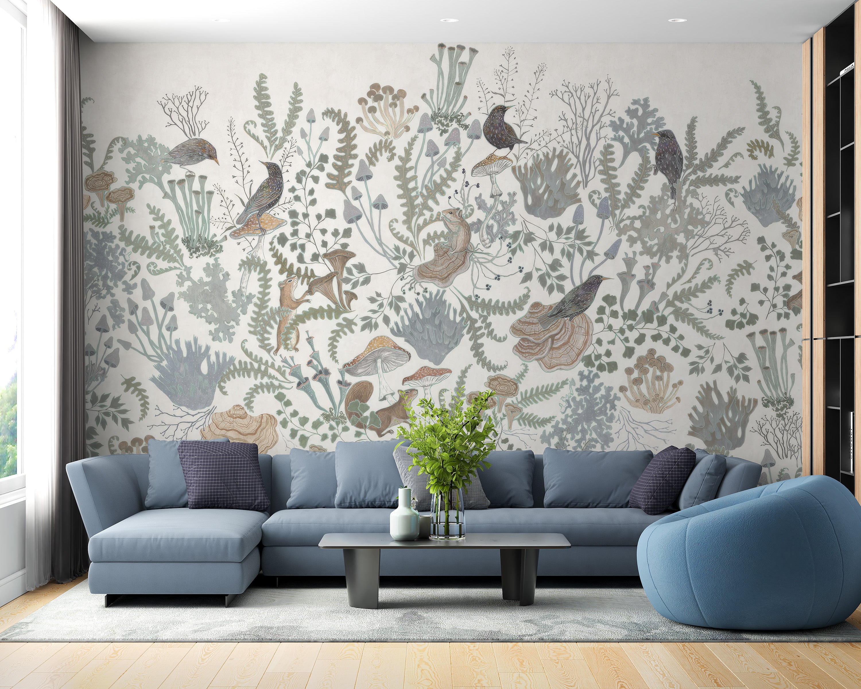 Woodland Harmony Fresco Mural - Giffywalls