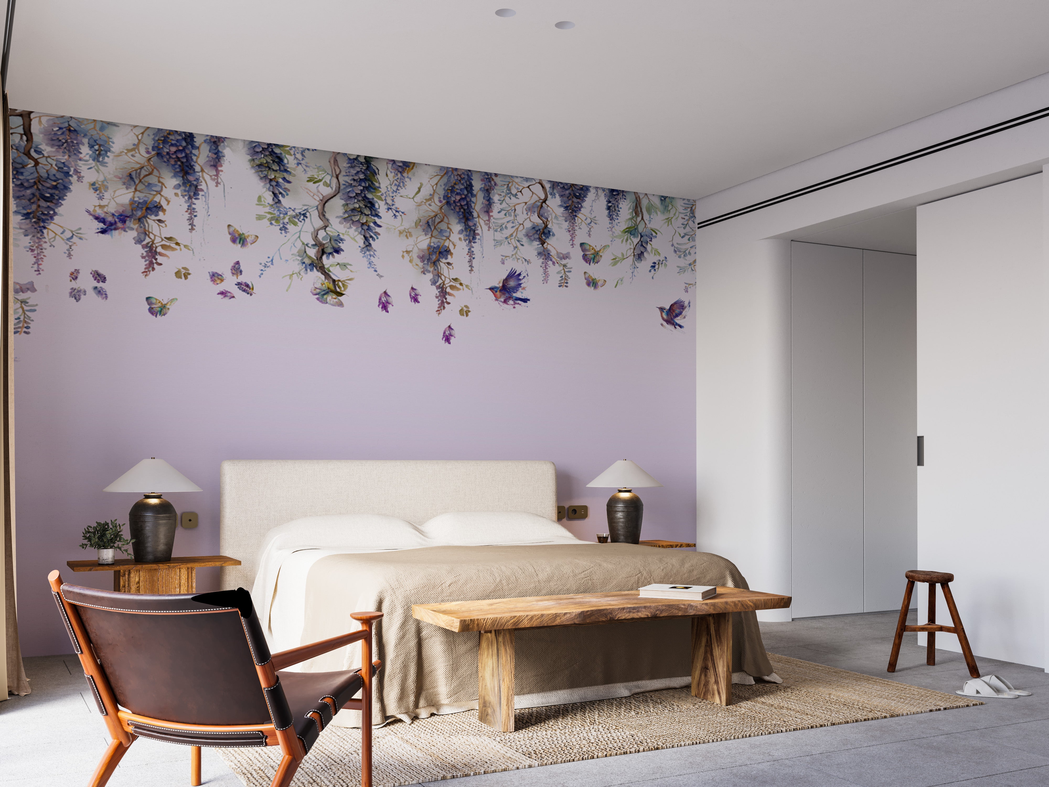 Wisteria Romance Purple Wallpaper Murals - Giffywalls