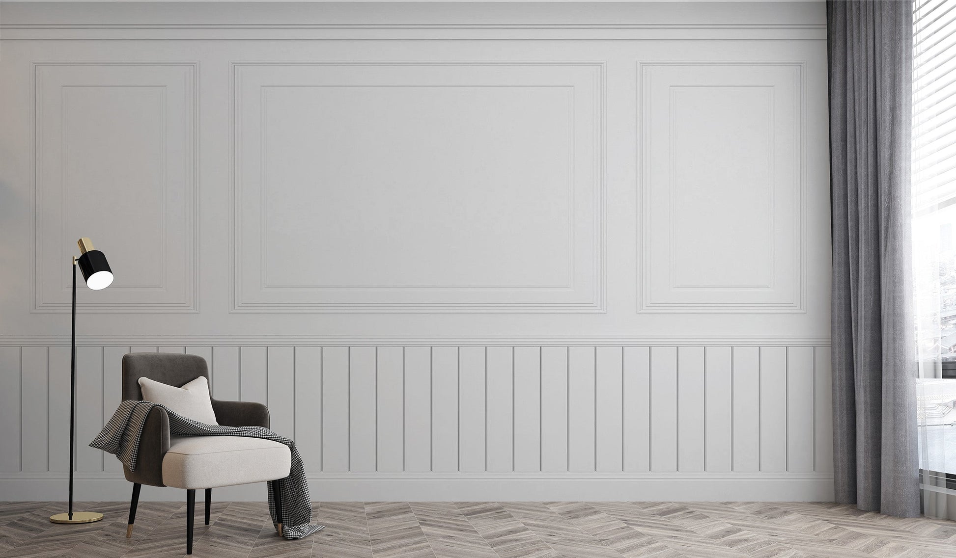 White Wood Panels Wallpaper Mural - Giffywalls