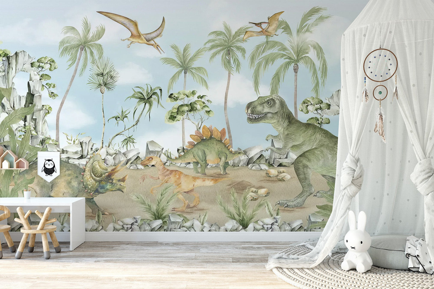 Jurassic Jungle Adventure Mural - Giffywalls