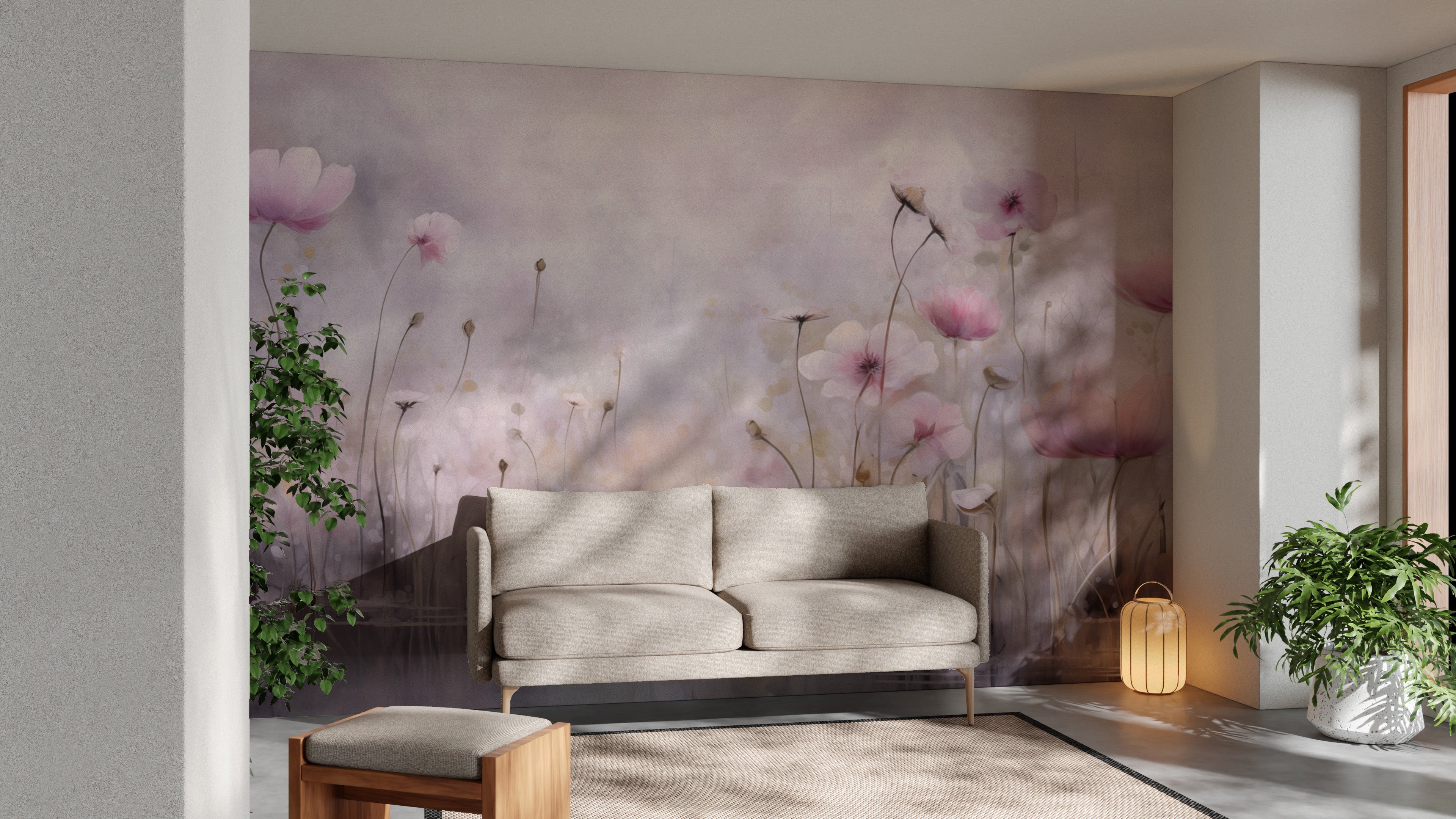 Pink Water Poppies Floral Wallpaper - Giffywalls