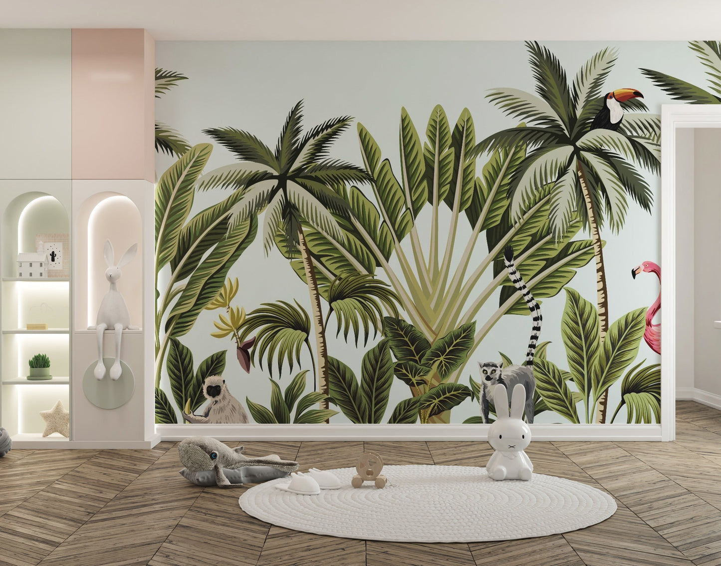 Tropical Plants & Animals Wallpaper Mural - Giffywalls