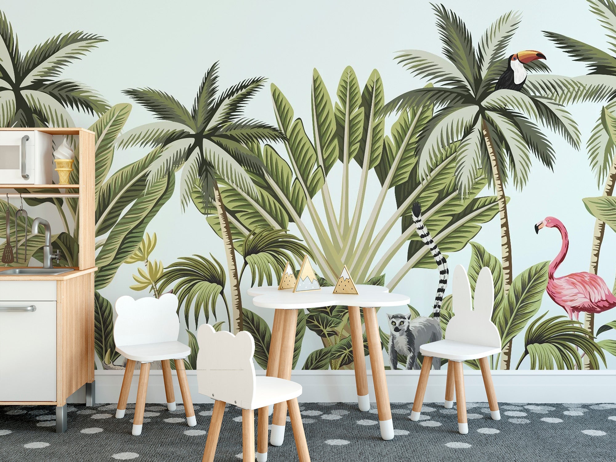 Tropical Plants & Animals Wallpaper Mural - Giffywalls