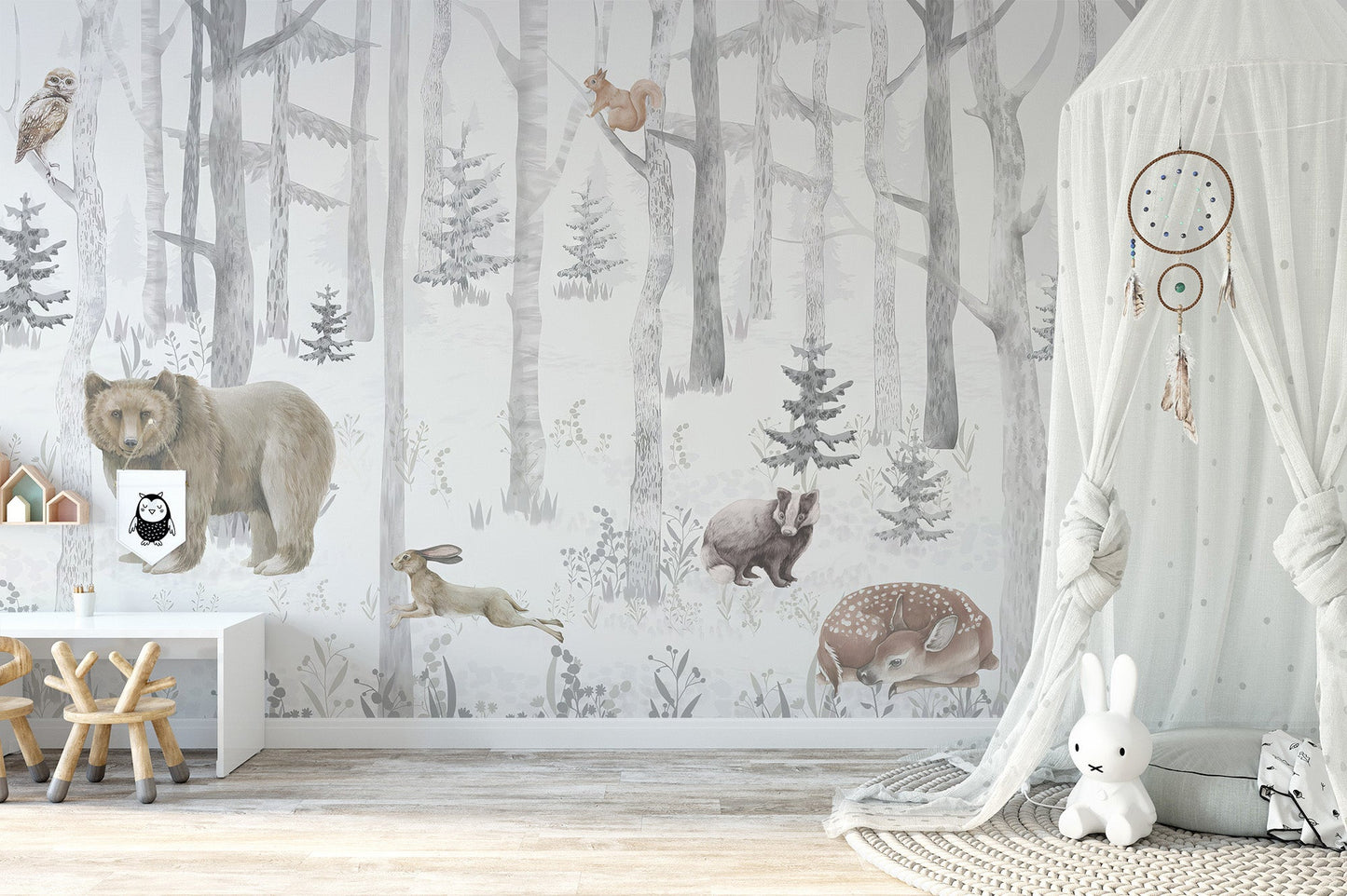 Enchanted Forest Fauna Mural - Giffywalls