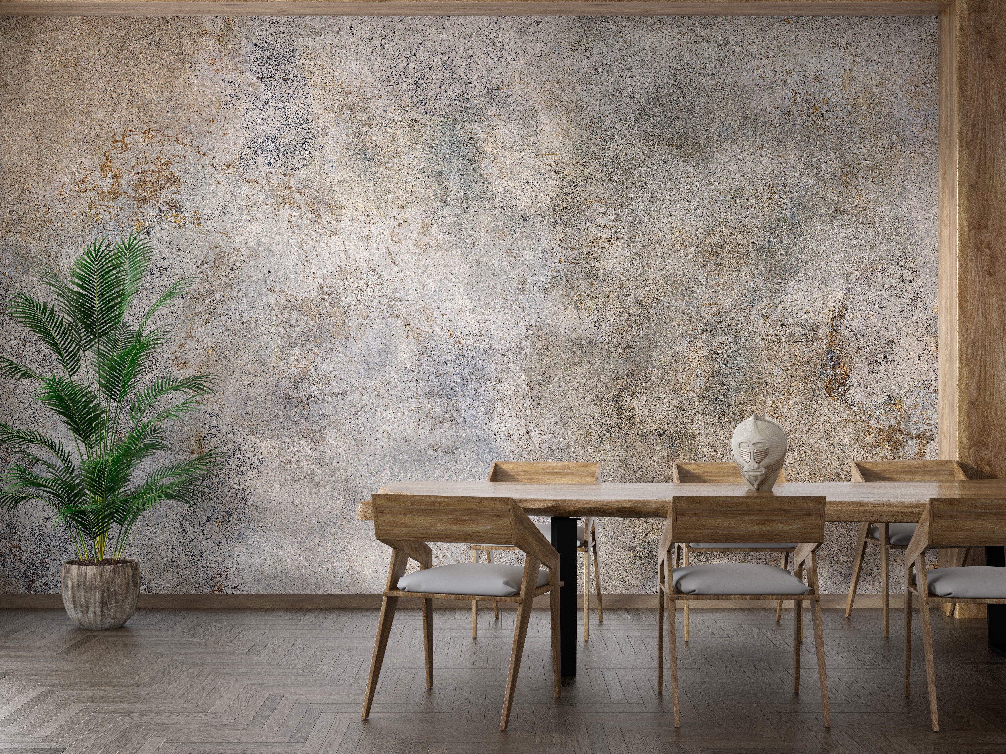 Rustic Gray Cement Texture Wall Mural - Giffywalls