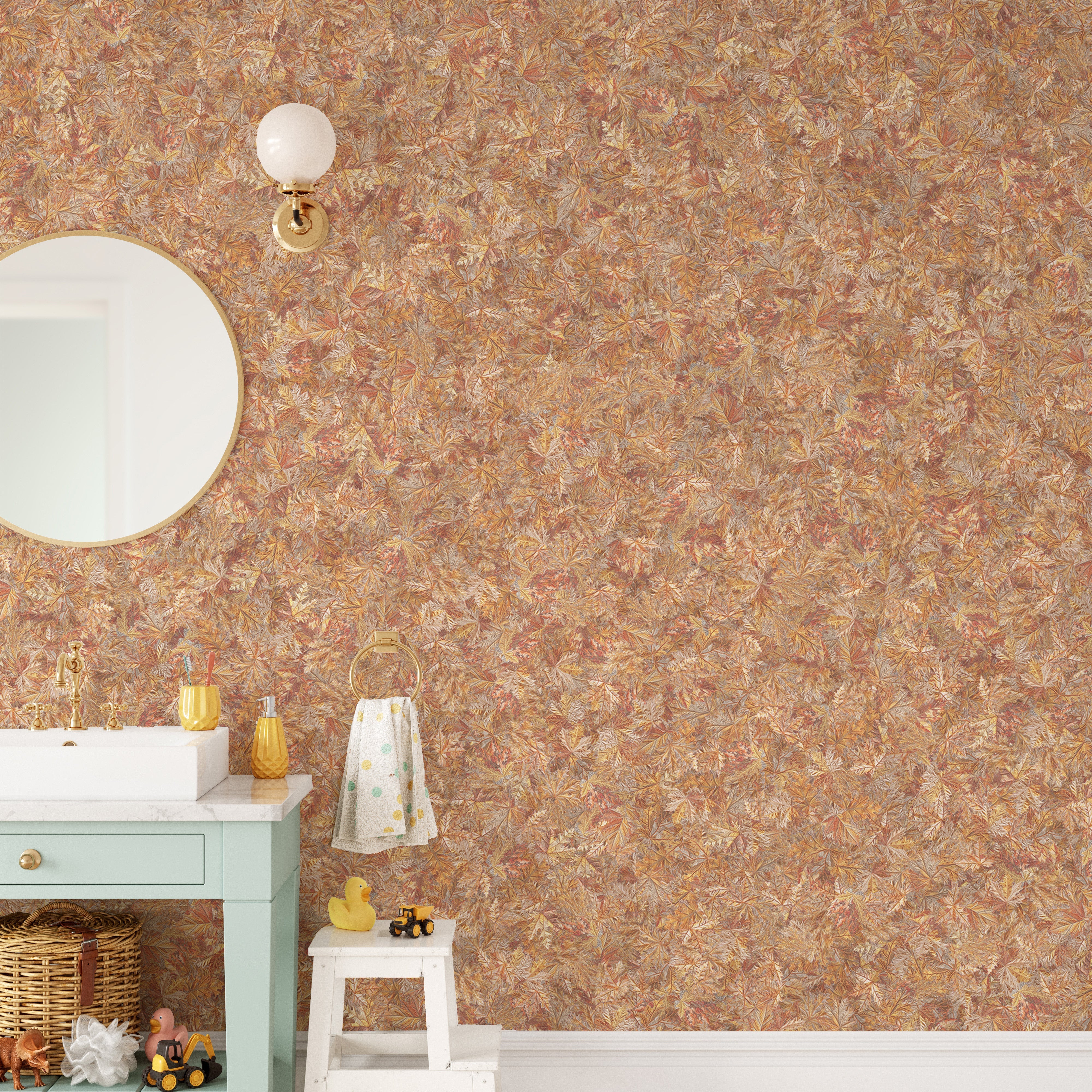 Brown Color Autumn Leaves Wallpaper Murals - Giffywalls