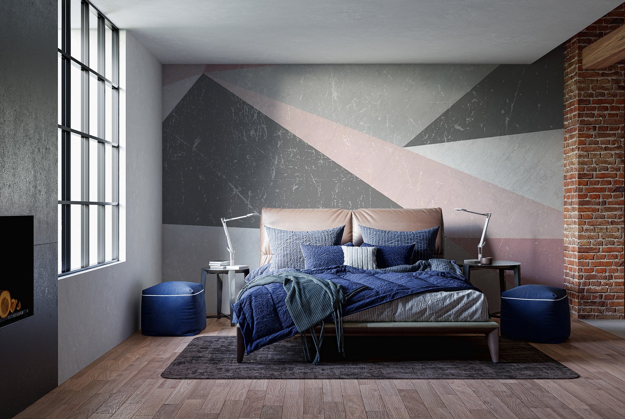 Grunge Triangle Scandinavian Wallpaper Murals - Giffywalls