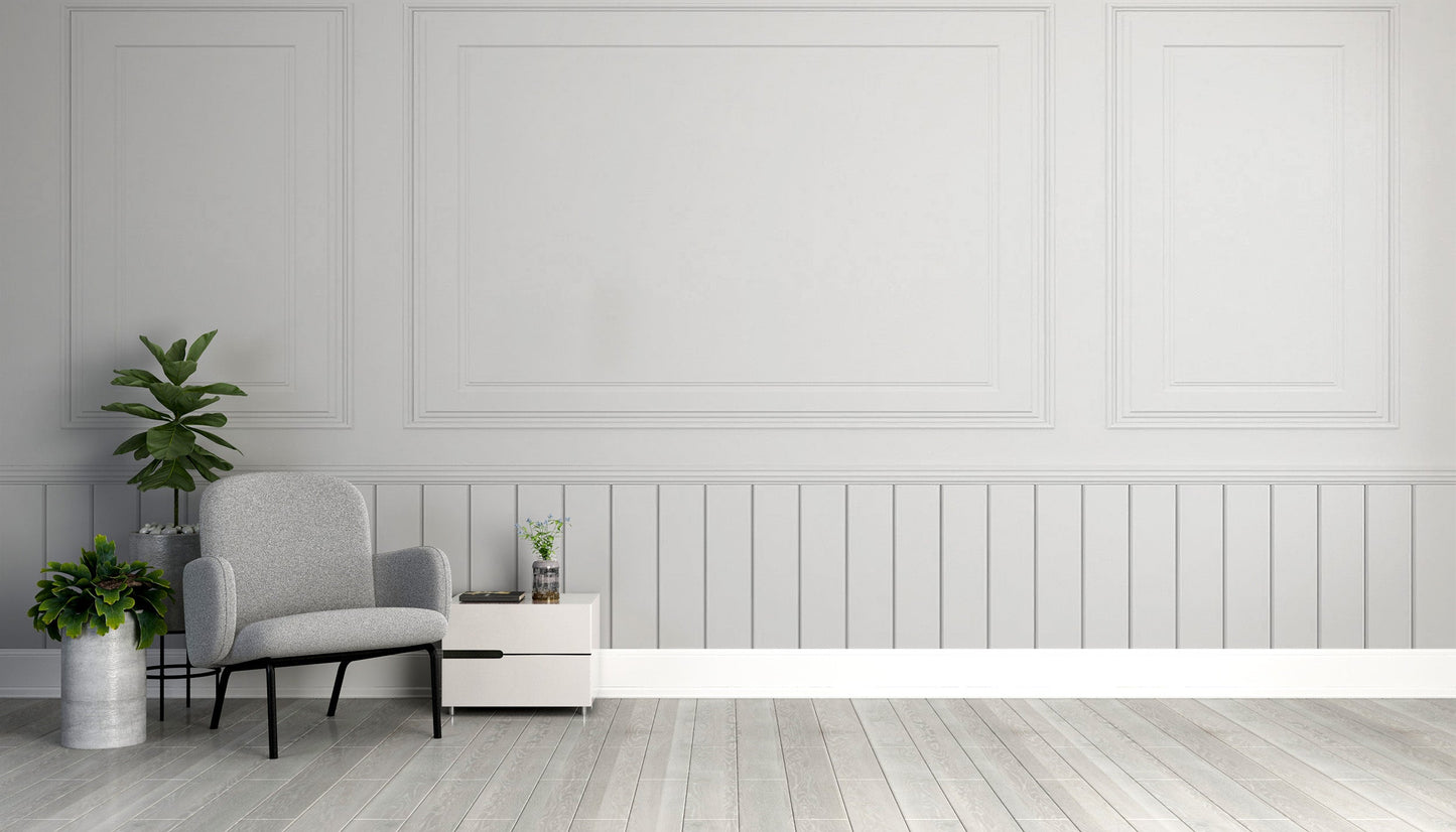 White Wood Panels Wallpaper Mural - Giffywalls