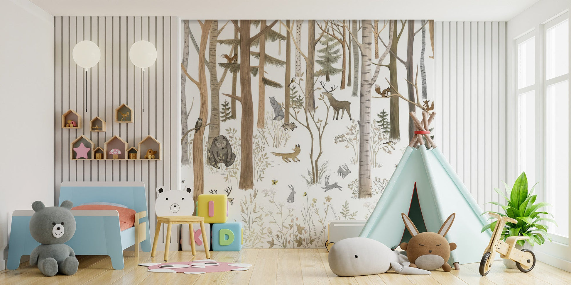 Peaceful Pines Creature Mural - Giffywalls