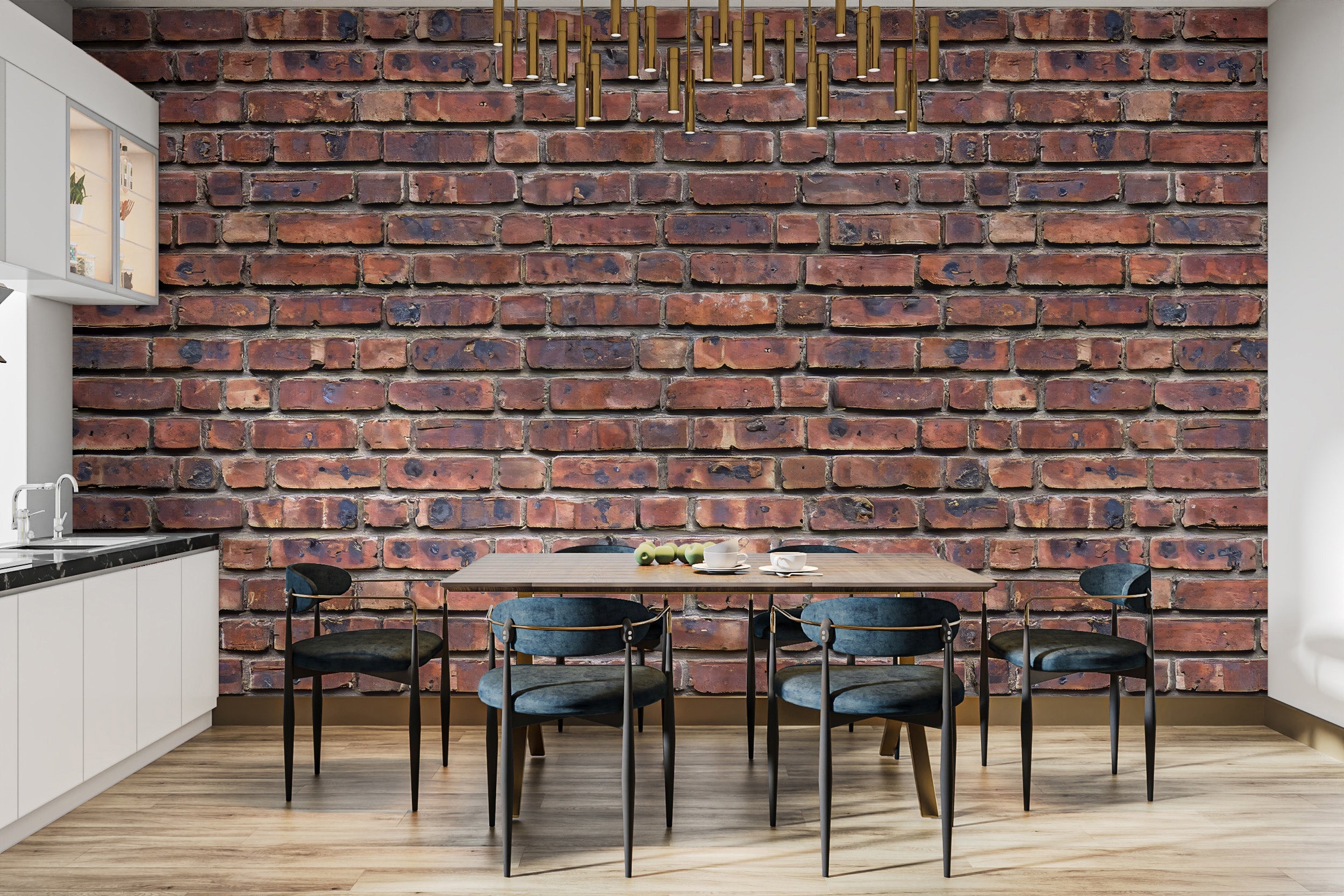 Rustic heritage brickwork wallpaper for interiors