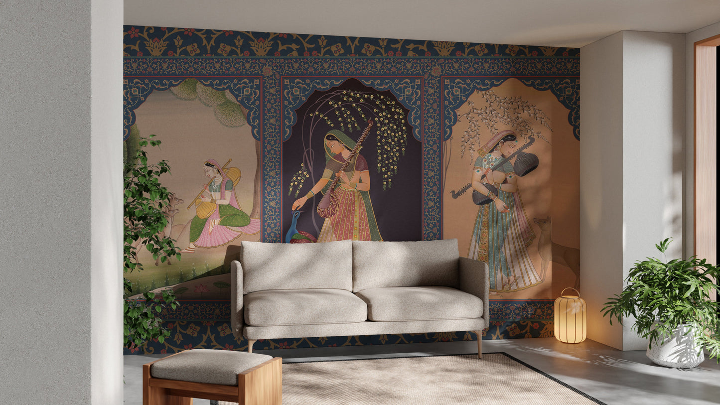 Historic princess wallpaper with Indian cultural charm