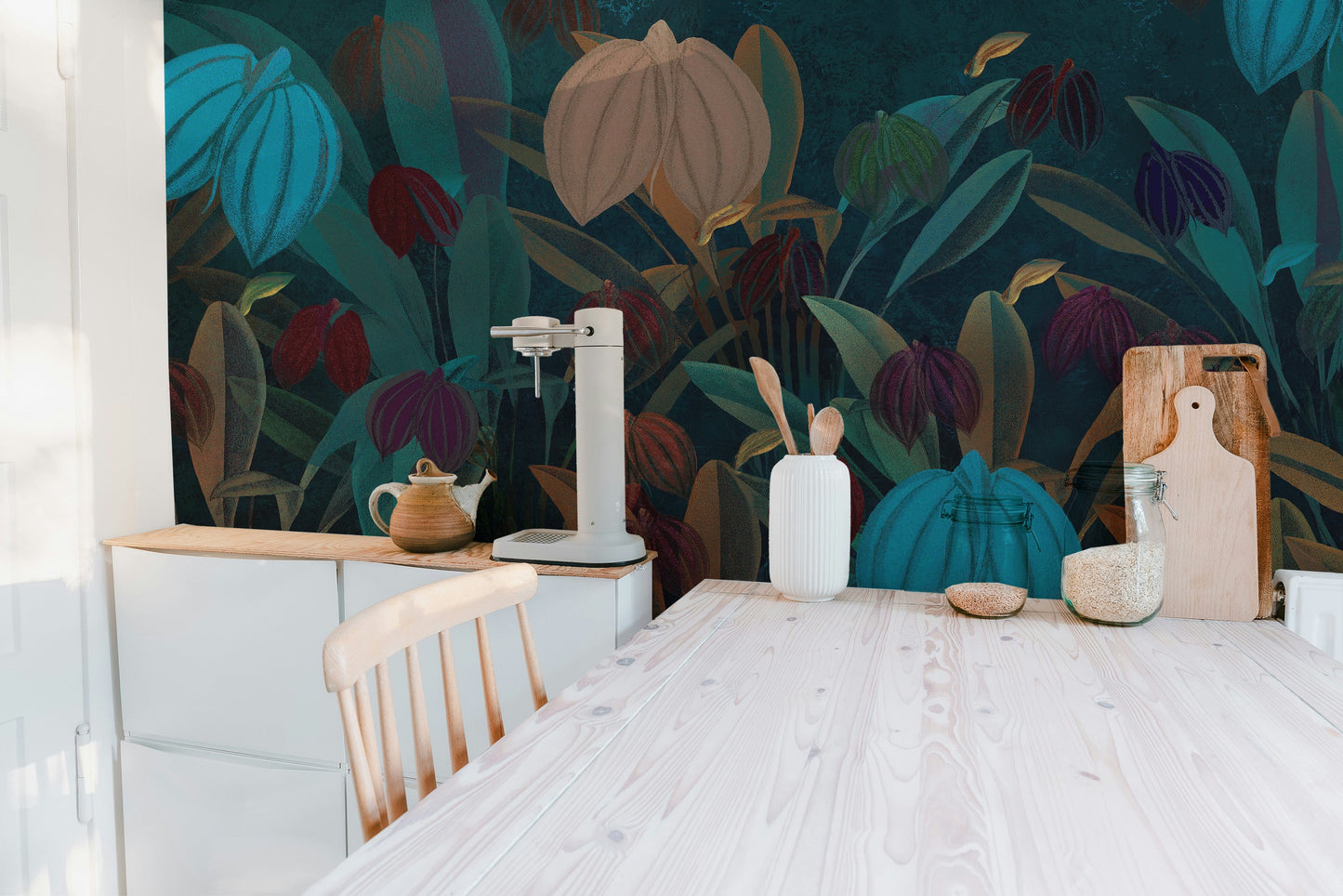 Colourful Botanical Wallpaper Mural - Giffywalls