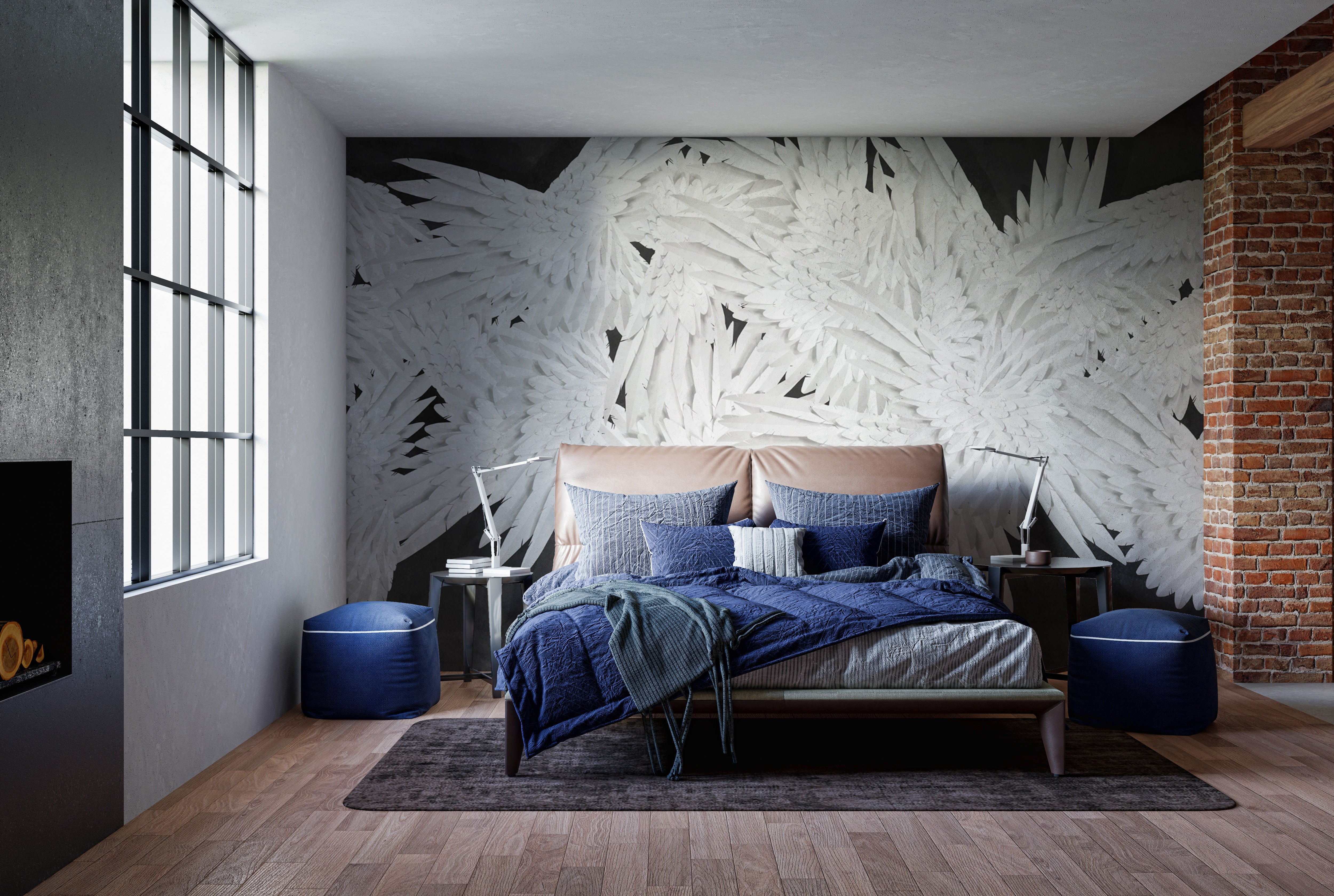 Hermes Luxe wallpaper mural with a sleek velvet finish.
