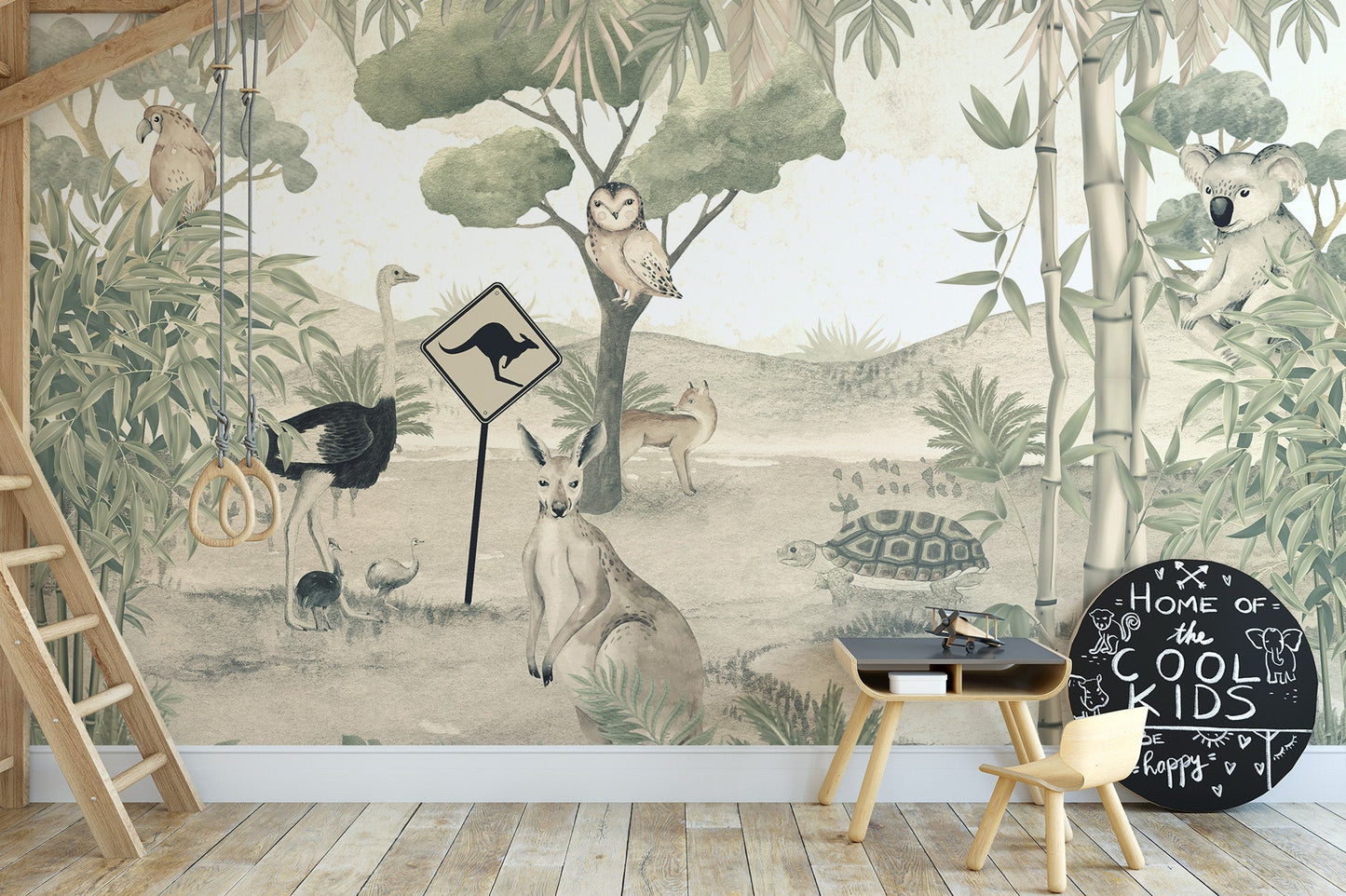 Aussie Fauna Fantasy Mural - Giffywalls