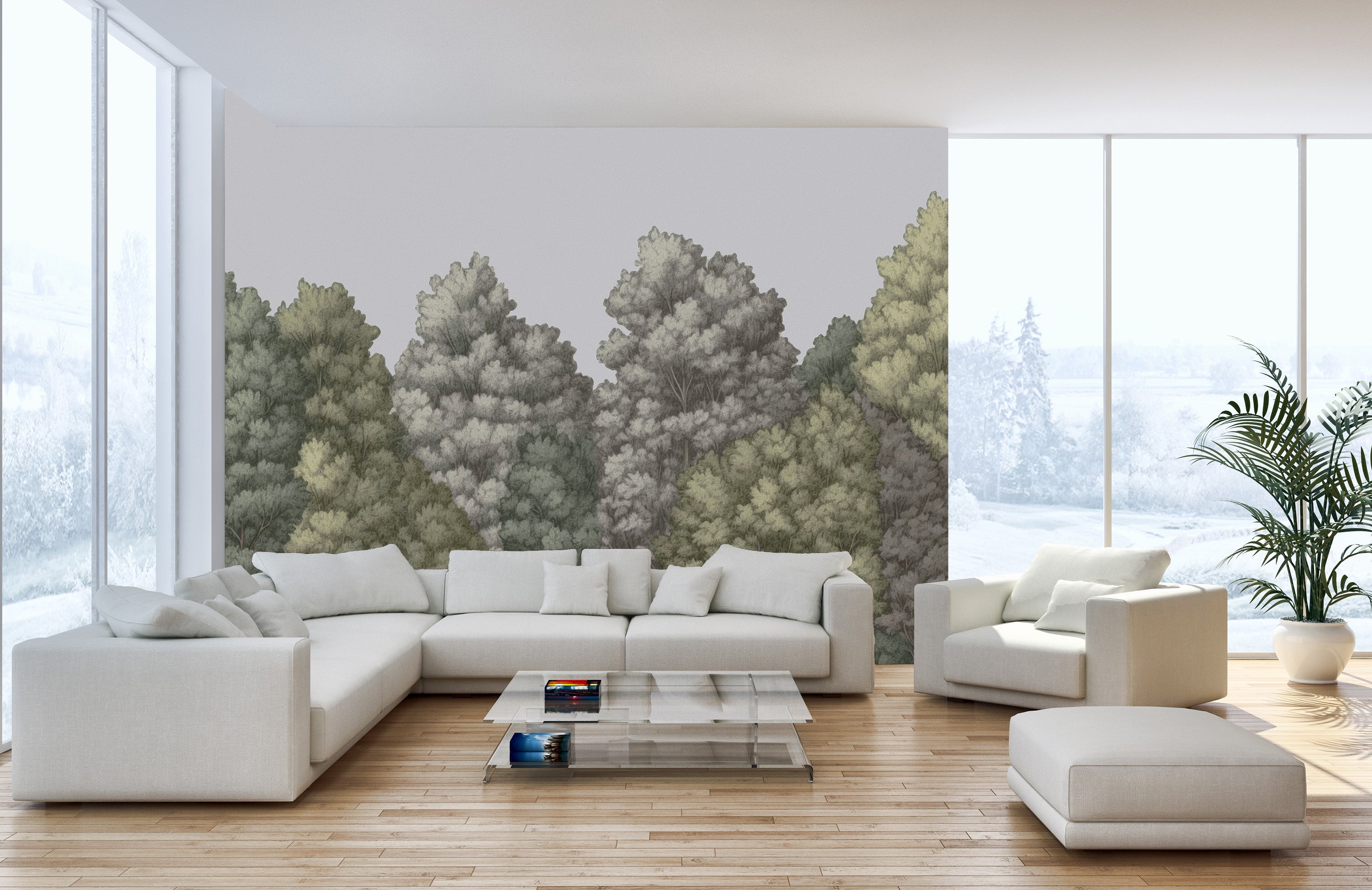 Painted Forest Wallpaper Mural - Giffywalls