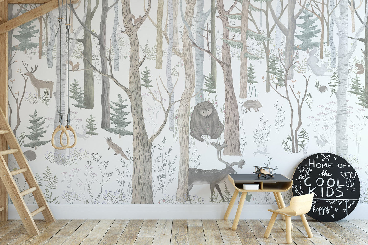 Mystical Forest Scene Wall Mural - Giffywalls