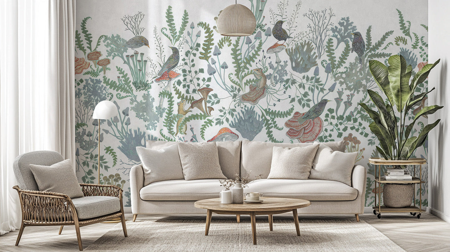 Botanical Nest Fresco Mural - Giffywalls