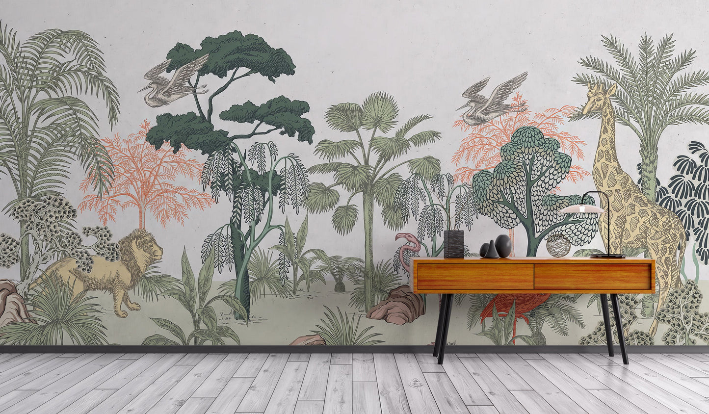 Tropical Wildlife Kids Wallpaper Mural - Giffywalls