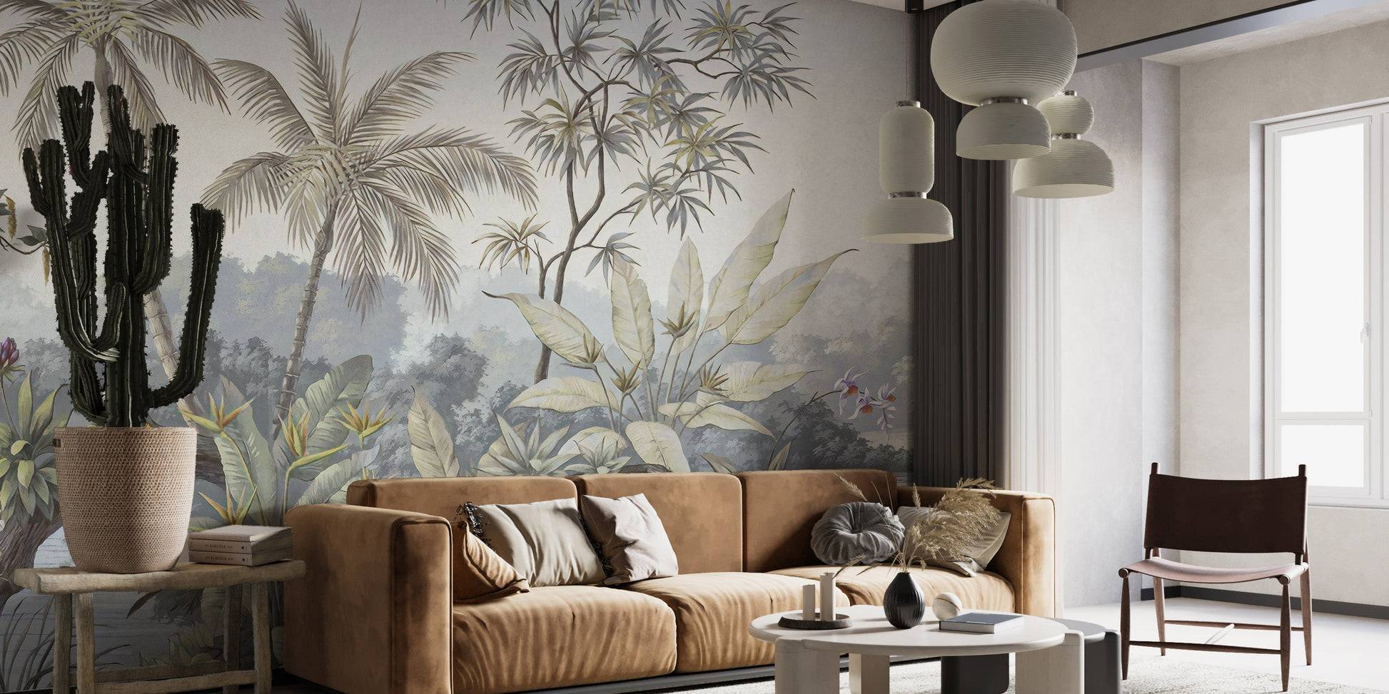 Tropical Trees Textured Wallpaper Murals - Giffywalls