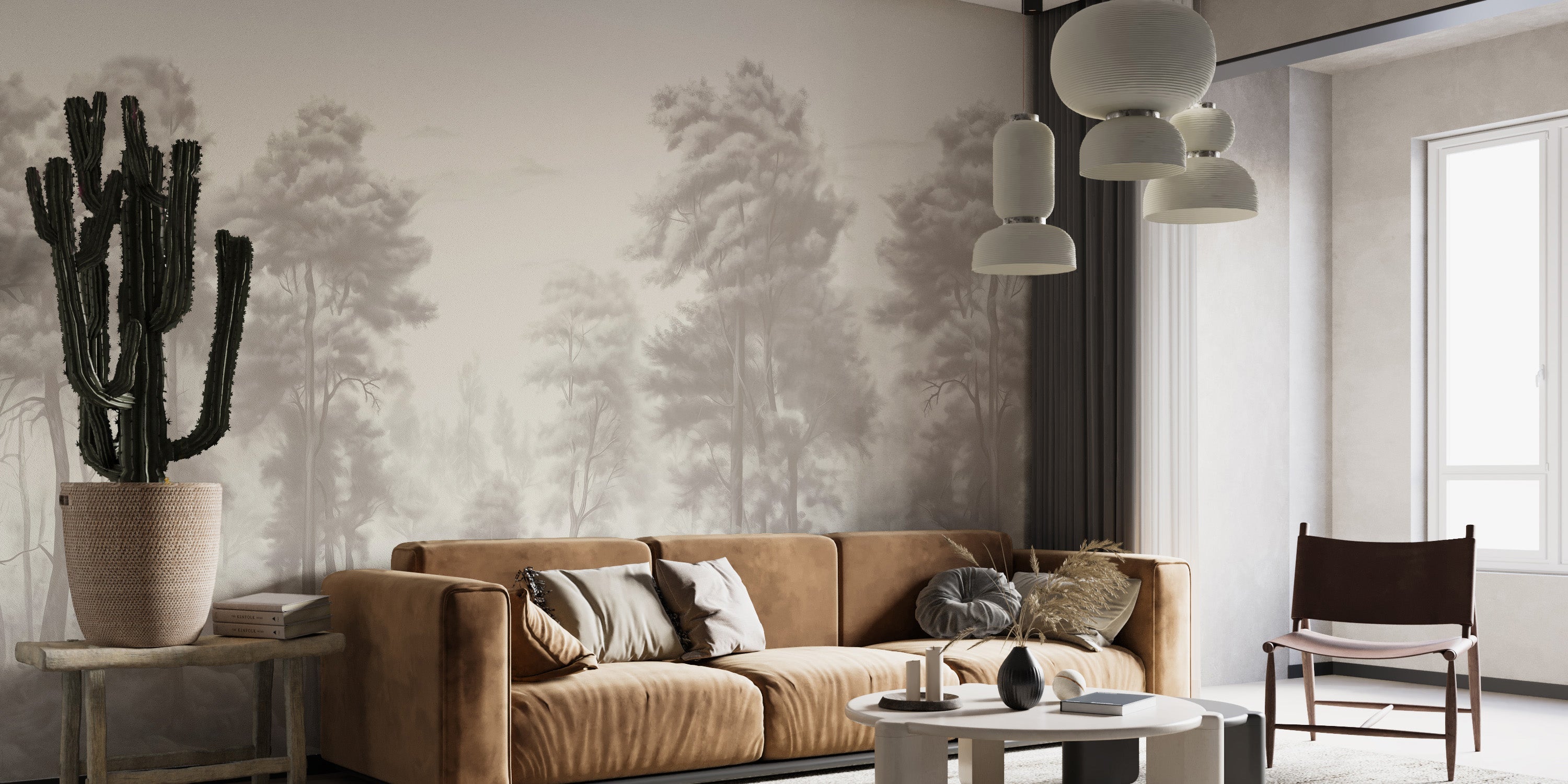 Towering palm wallpaper mural for tropical-inspired walls