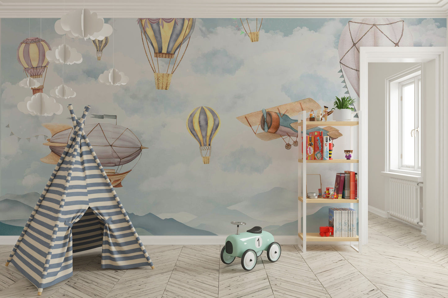 Cloud Drifter Airships Wall Mural - Giffywalls