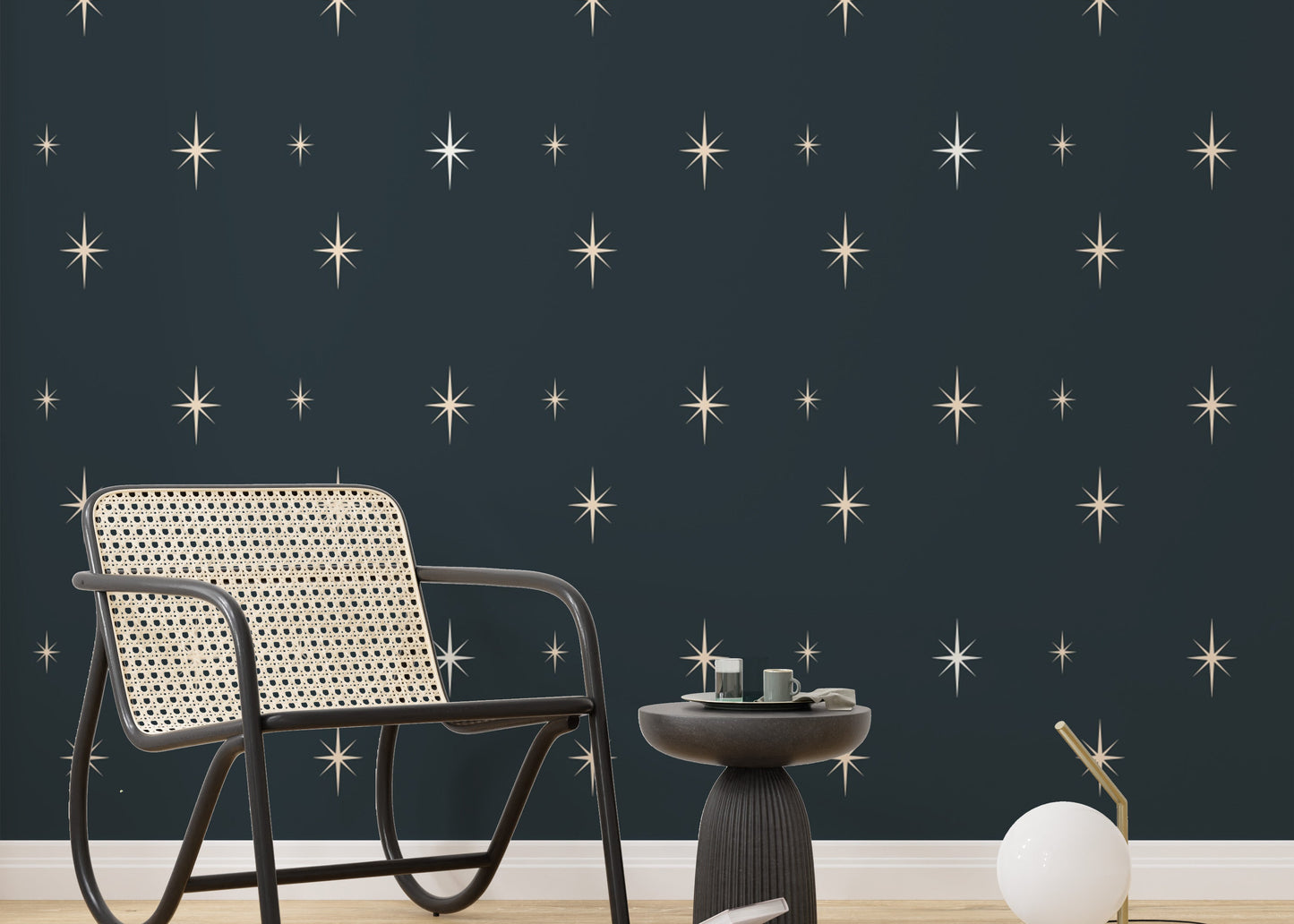 Starburst Dark Blue Wallpaper design for walls
