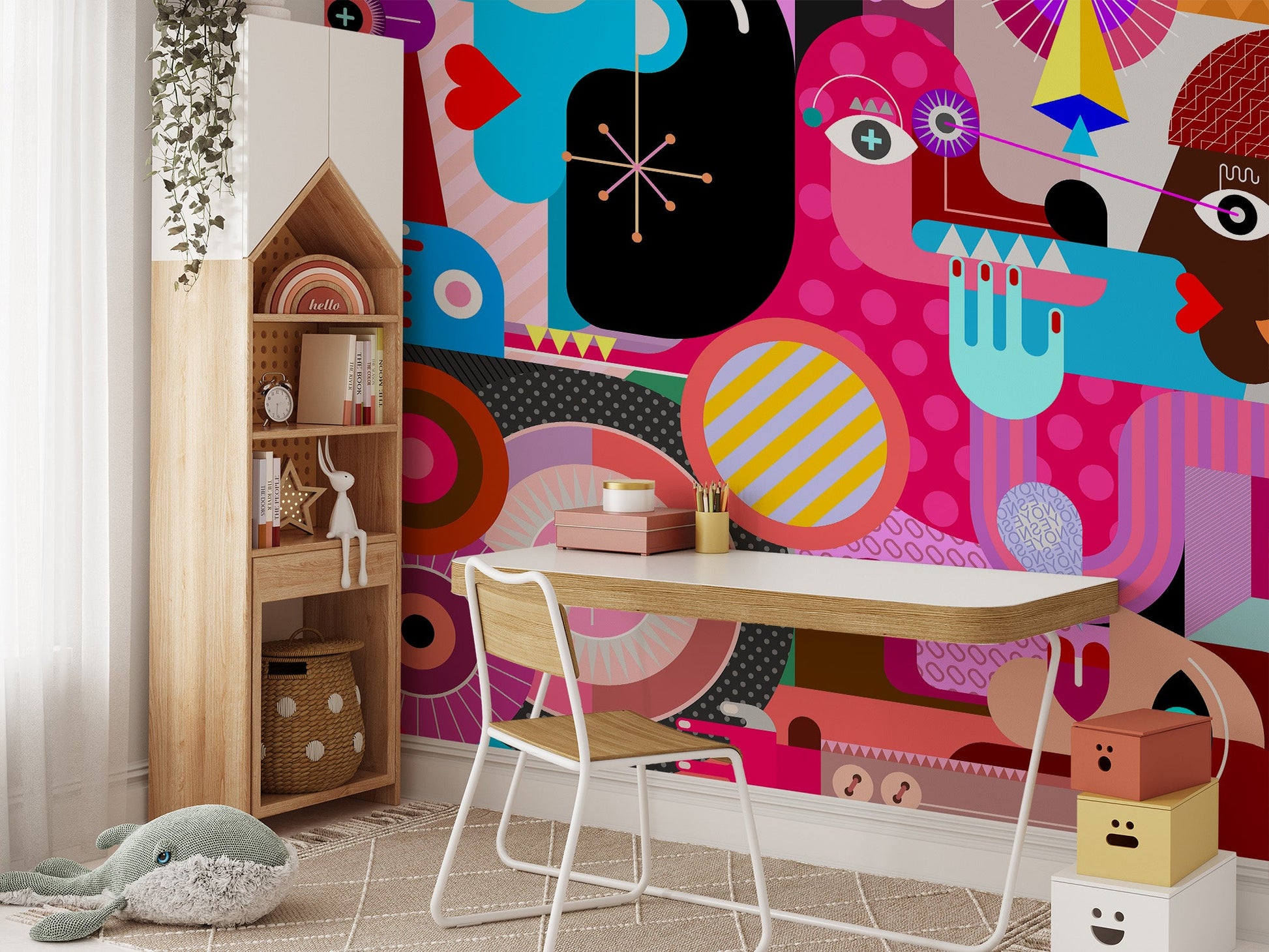 Abstract Pop Art Faces Wall Mural - Giffywalls