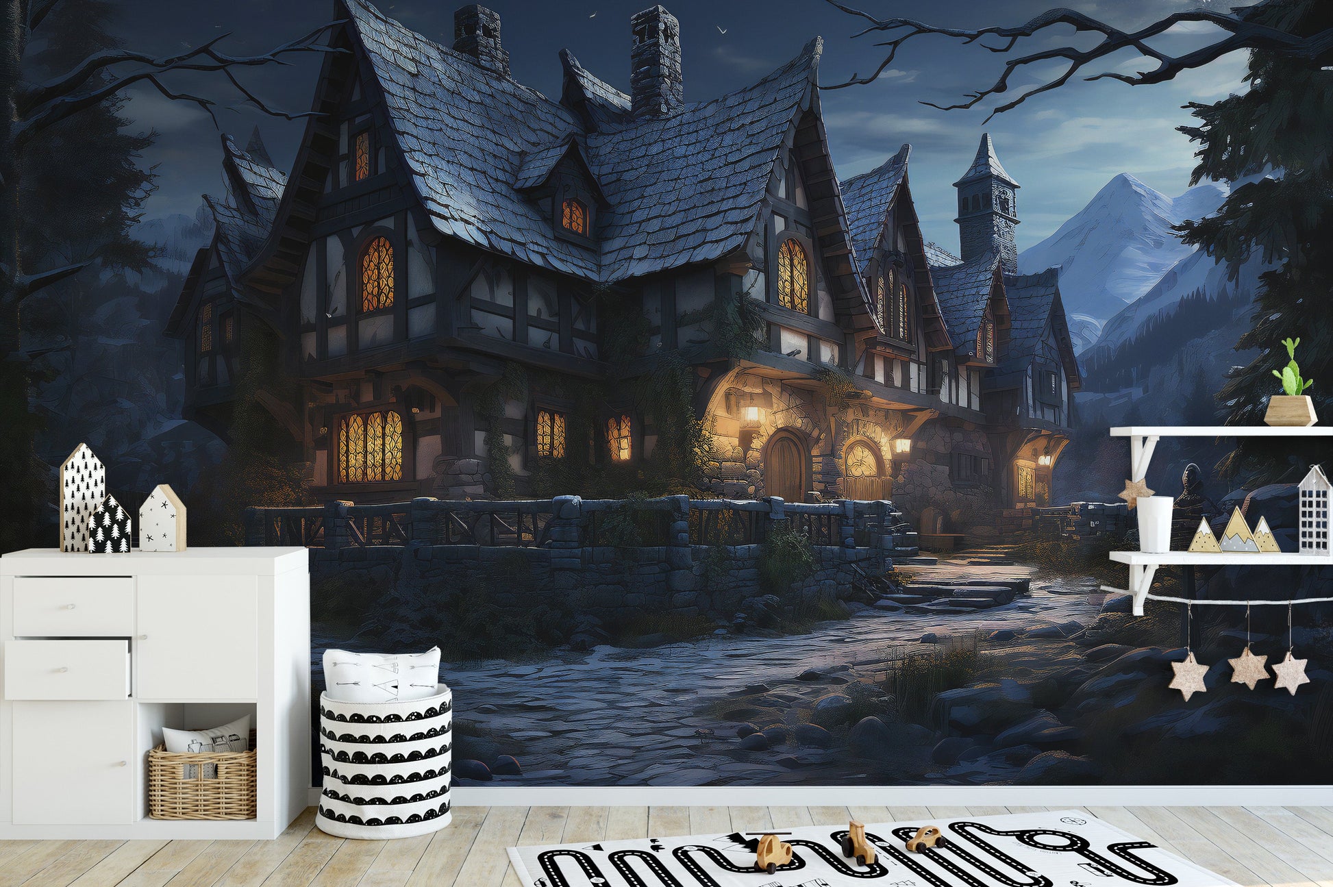 Halloween Haunted Cottage Wallpaper - Giffywalls