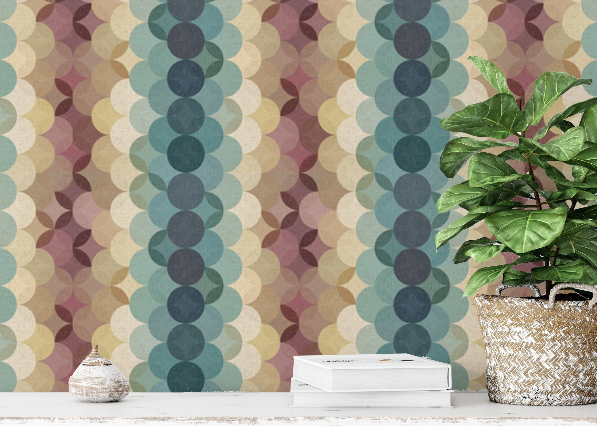 Earthy Retro Dot Cascade Wallpaper